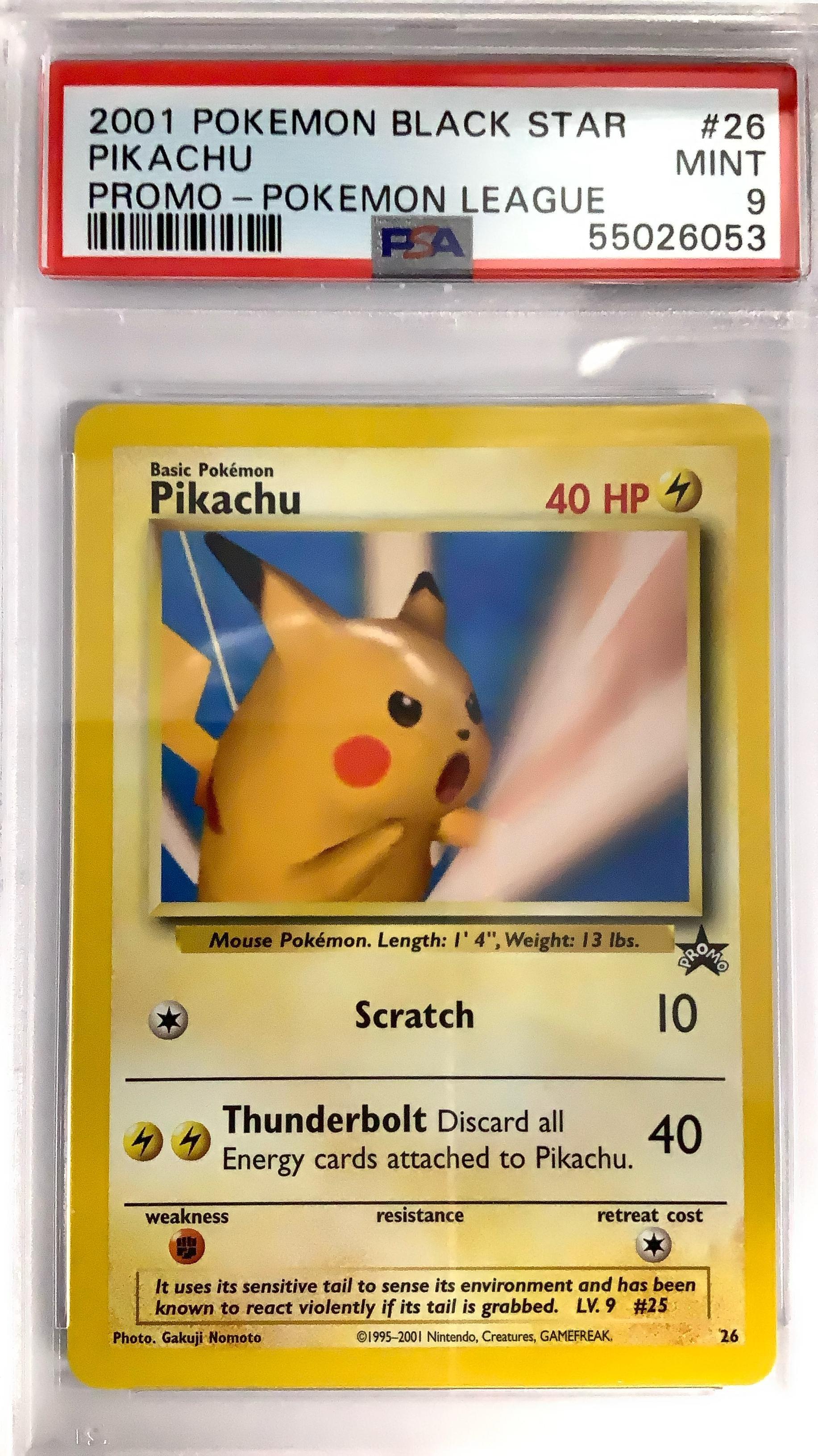 2001 Pokemon Promo Black Star 26 Pikachu Pokemon League PSA 9