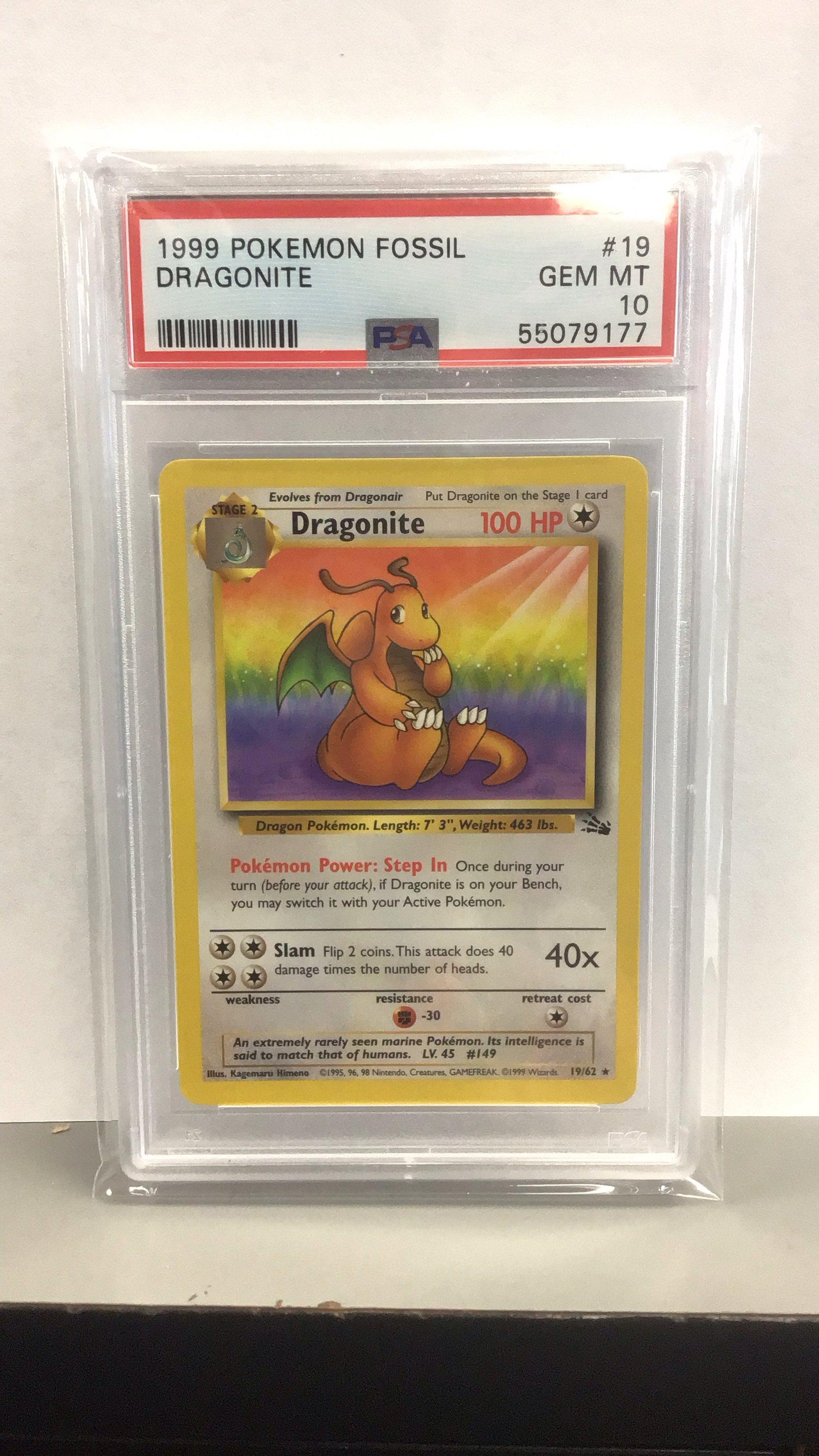 Fossil Dragonite 19 PSA 10 Pokemon graded card