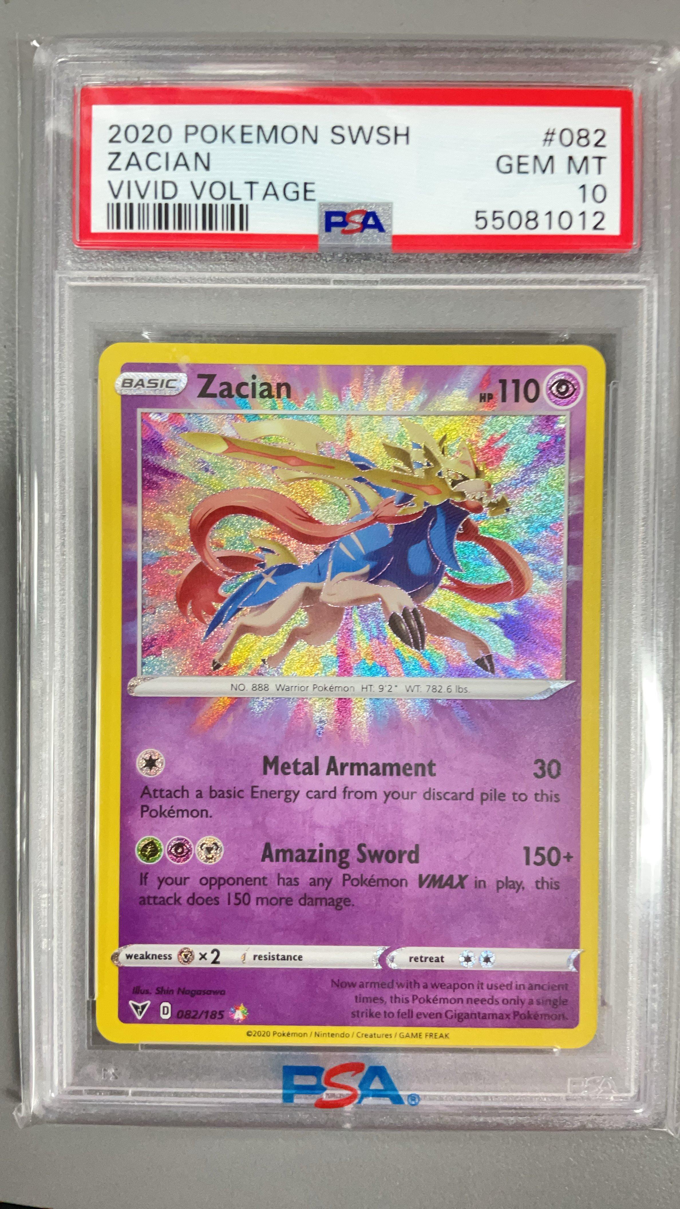 2020 Pokemon Sword & Shield Vivid Voltage 082 Zacian PSA 10 | GameStop