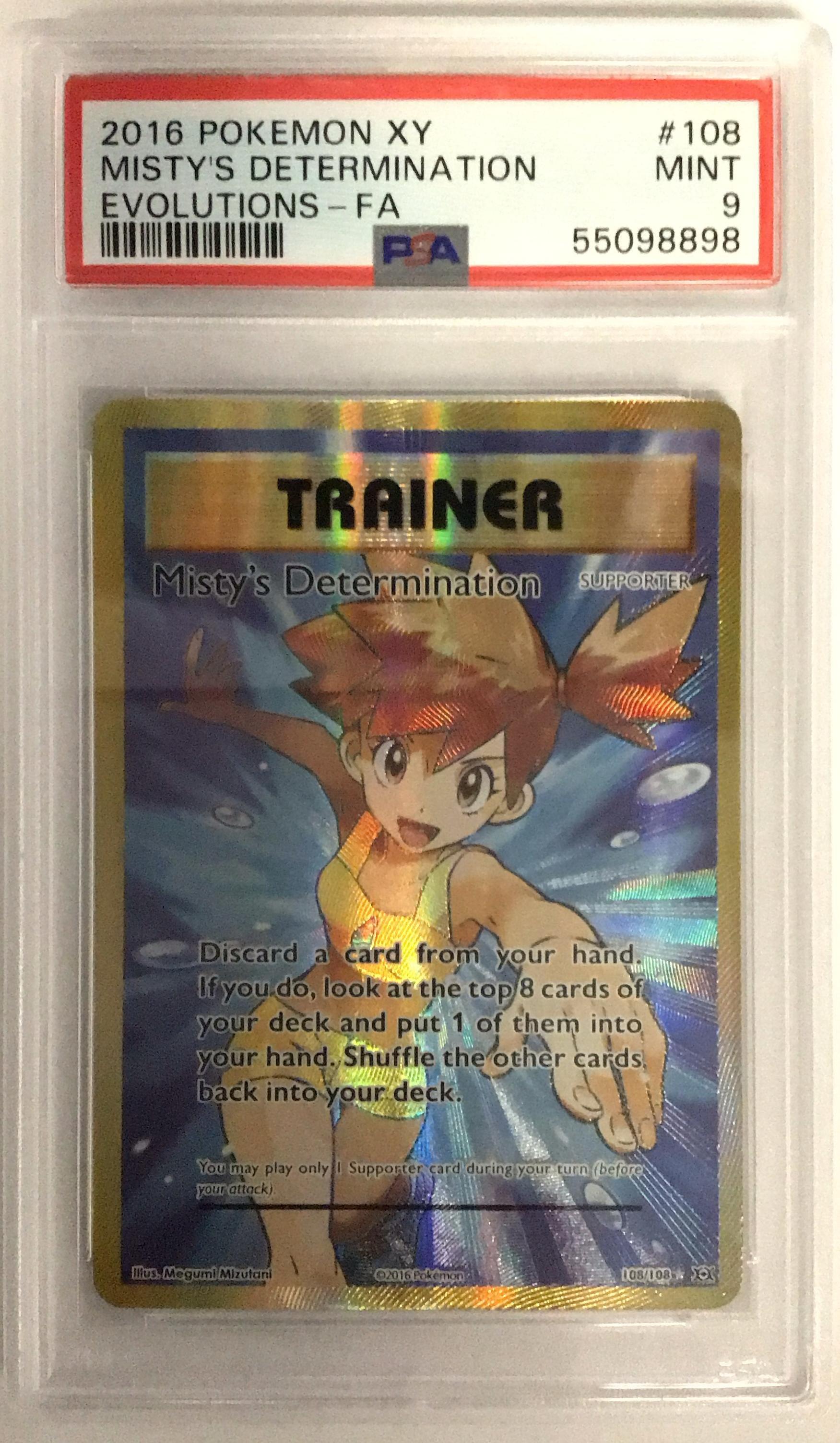 2016 Pokemon Xy Evolutions 108 Full Art/misty's Determination PSA