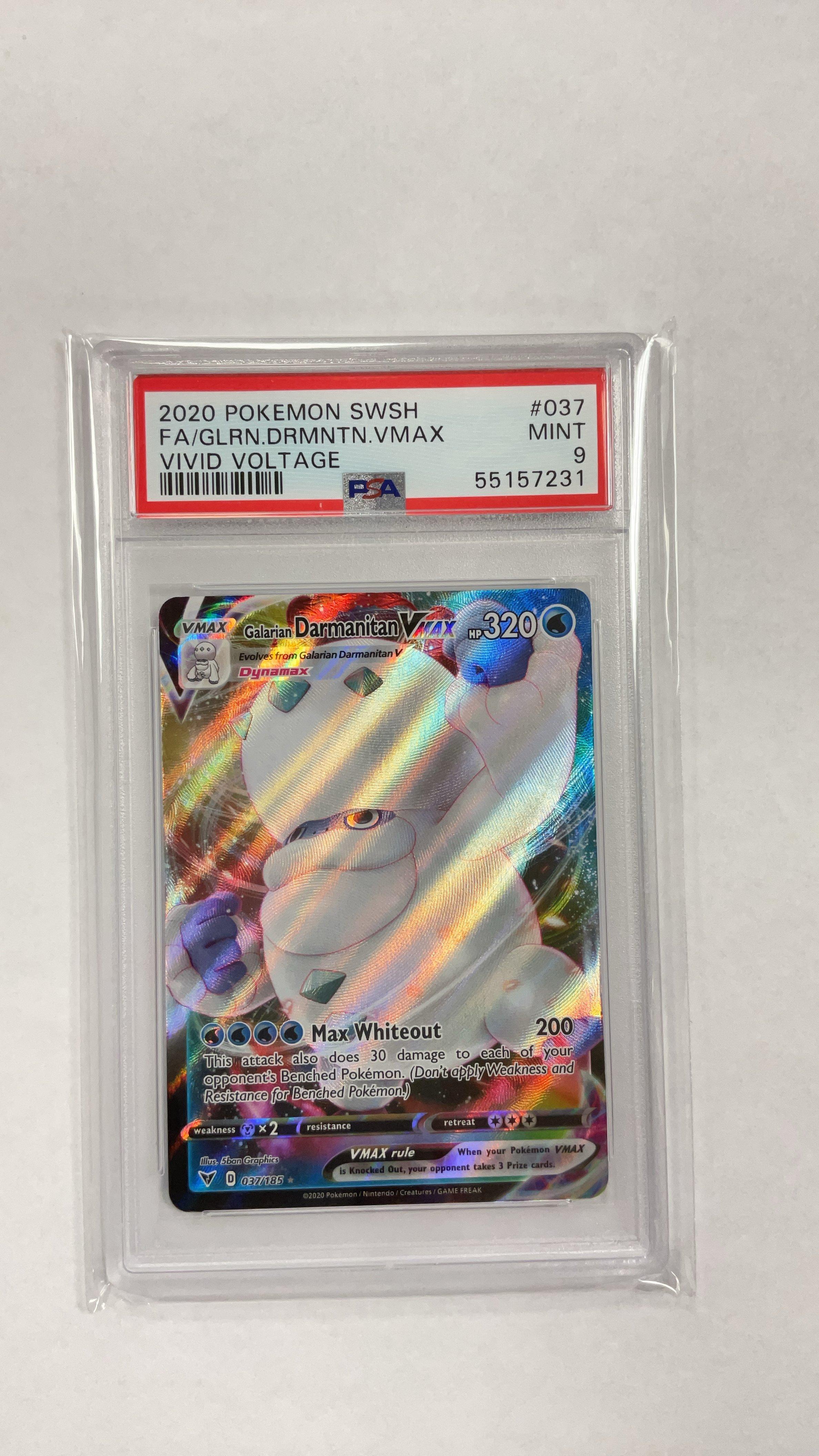 2020 Pokemon Sword & Shield Vivid Voltage 037 Full Art/galarian Darmanitan Vmax PSA