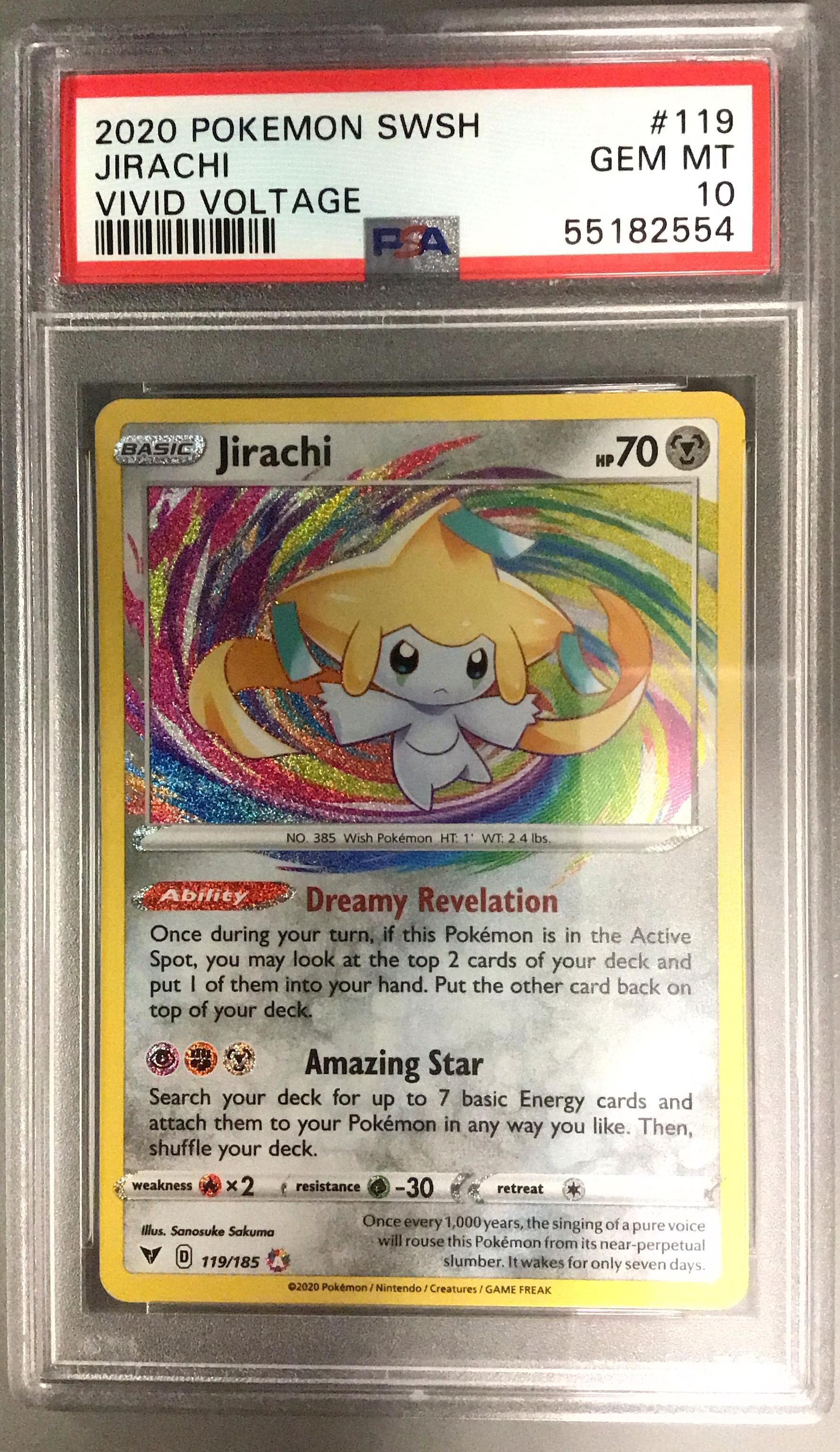 2020 Pokemon Sword & Shield Vivid Voltage 119 Jirachi PSA 10