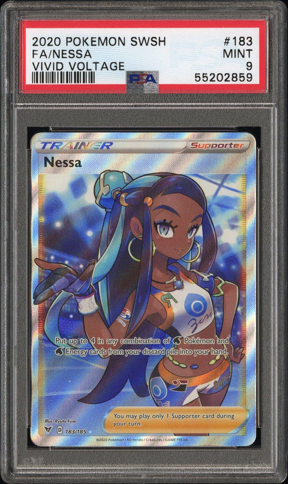 2020 Pokemon Sword & Shield Vivid Voltage 183 Full Art/nessa PSA 9
