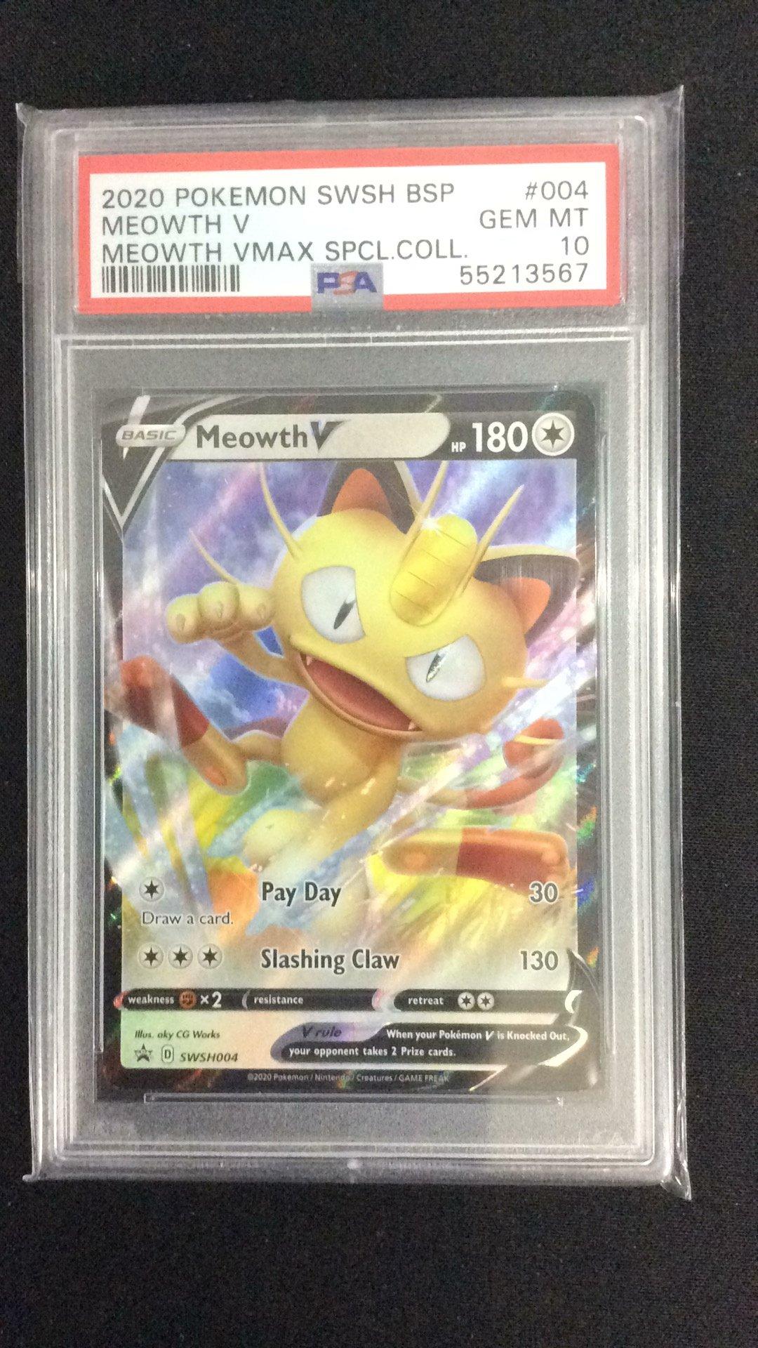 2020 Pokemon Swsh Black Star Promo 004 Meowth V Meowth Vmax