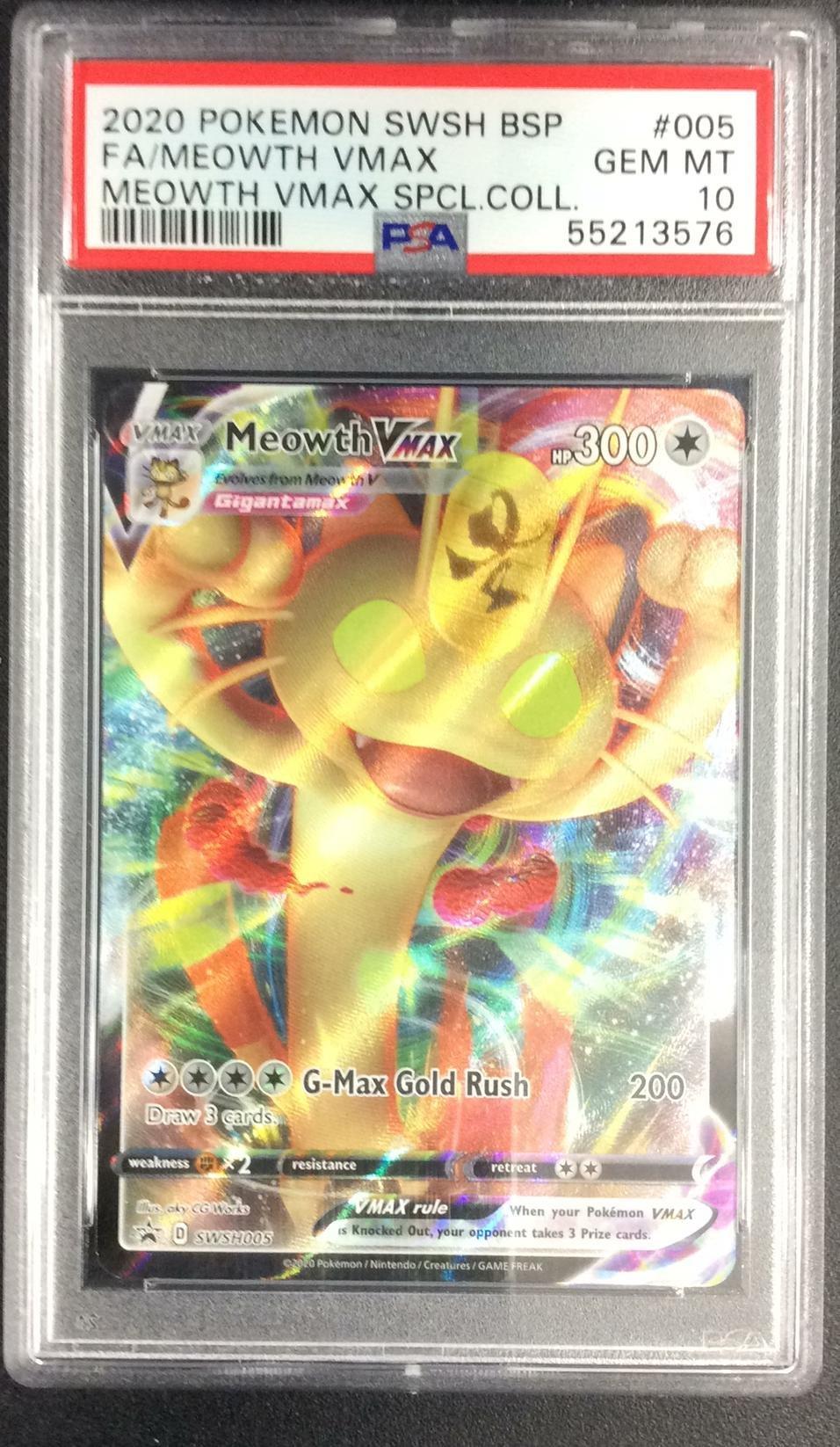 2020 Pokemon Swsh Black Star Promo 005 Full Art/meowth Vmax Meowth