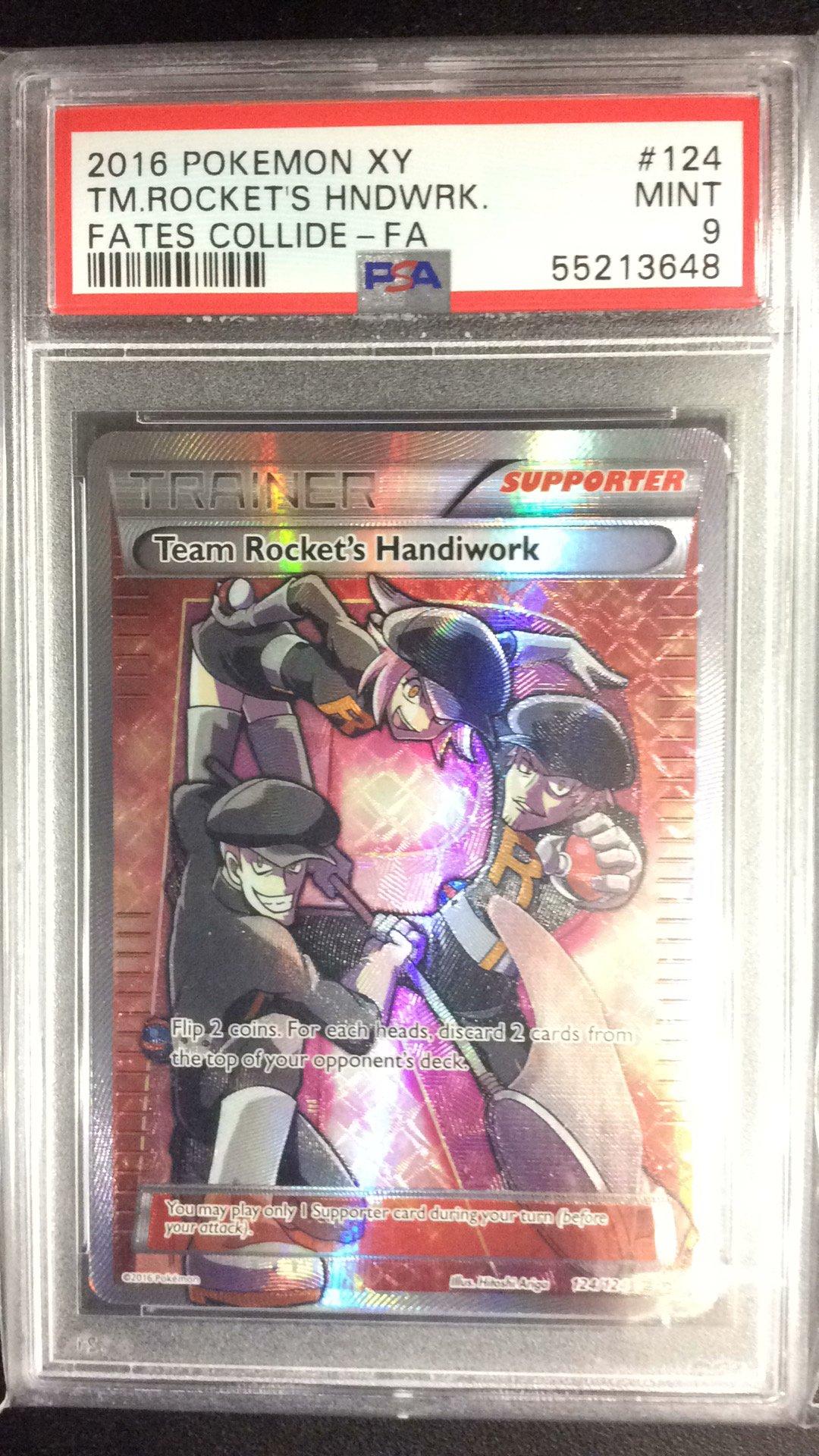 2016 Pokemon Xy Fates Collide 124 Full Art/team Rocket's Handiwork