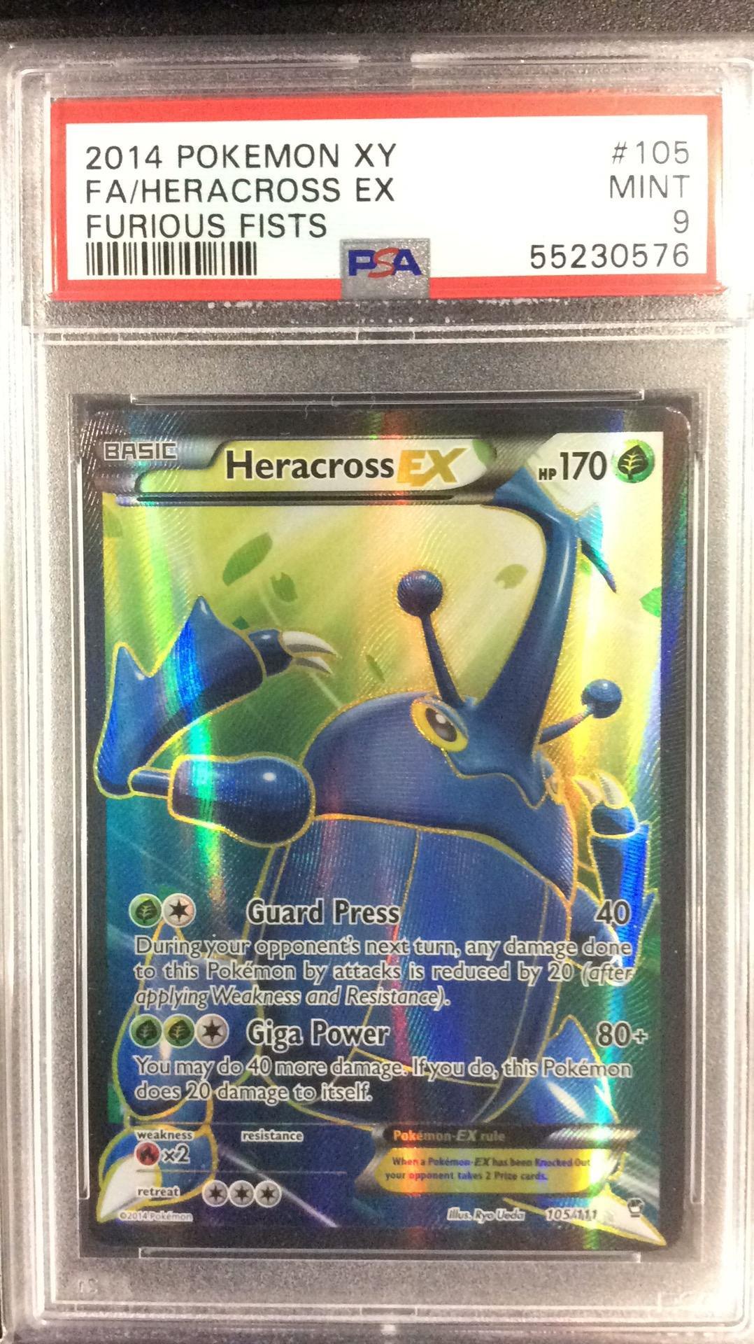 2014 Pokemon Xy Furious Fists 105 Full Art/heracross Ex PSA 9 Graded Card |  GameStop