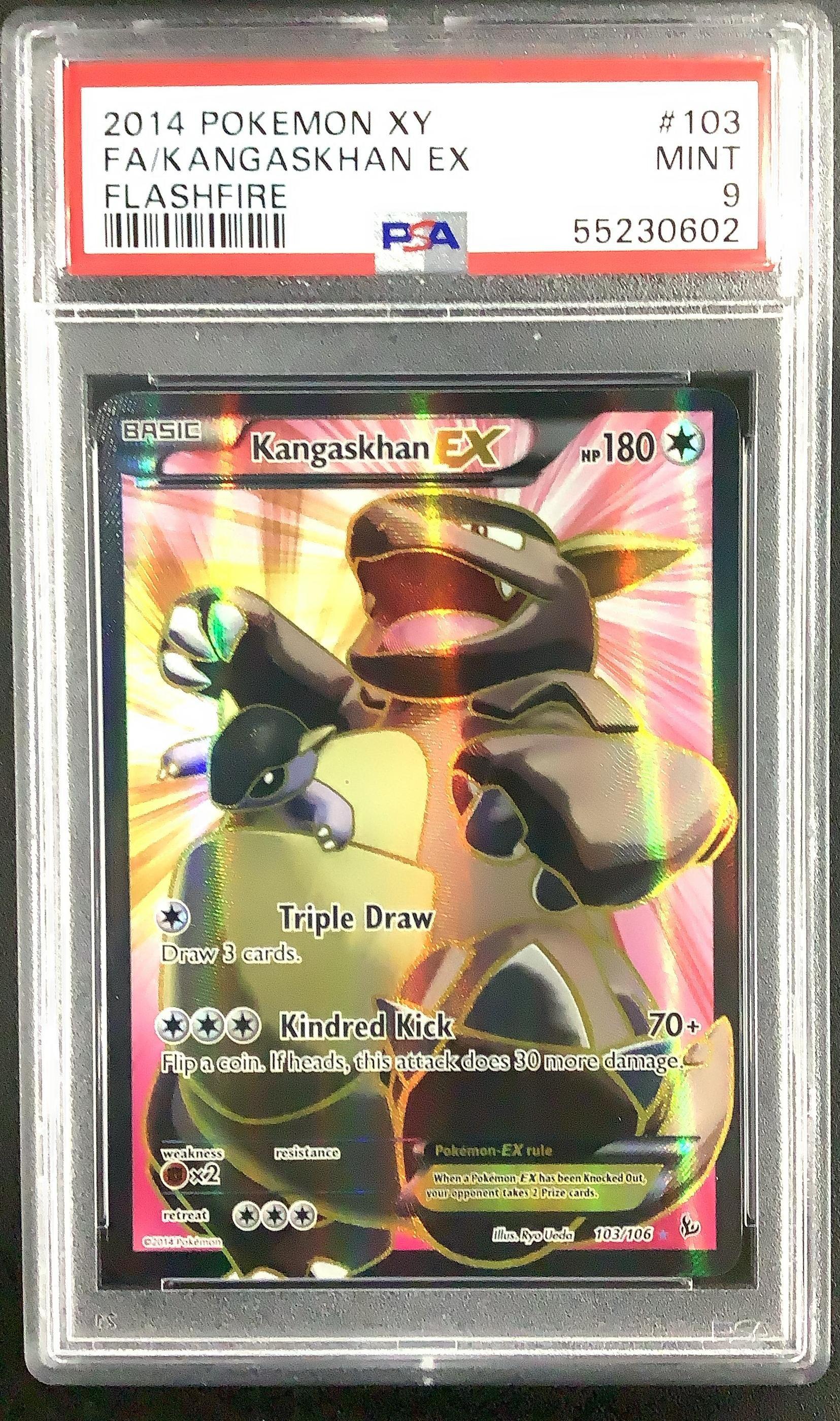 2014 Pokemon Xy Flashfire 103 Full Art/kangaskhan Ex PSA 9 Graded