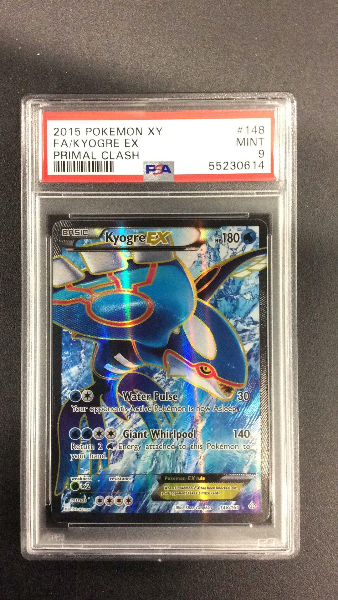2015 Pokemon Xy Primal Clash 148 Full Art/kyogre Ex PSA 9 Graded