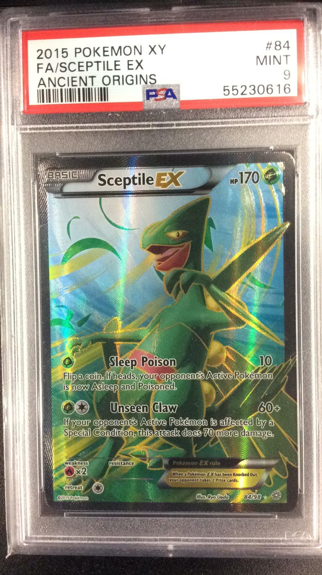 2015 Pokemon Xy Ancient Origins 84 Full Art/sceptile Ex PSA 9