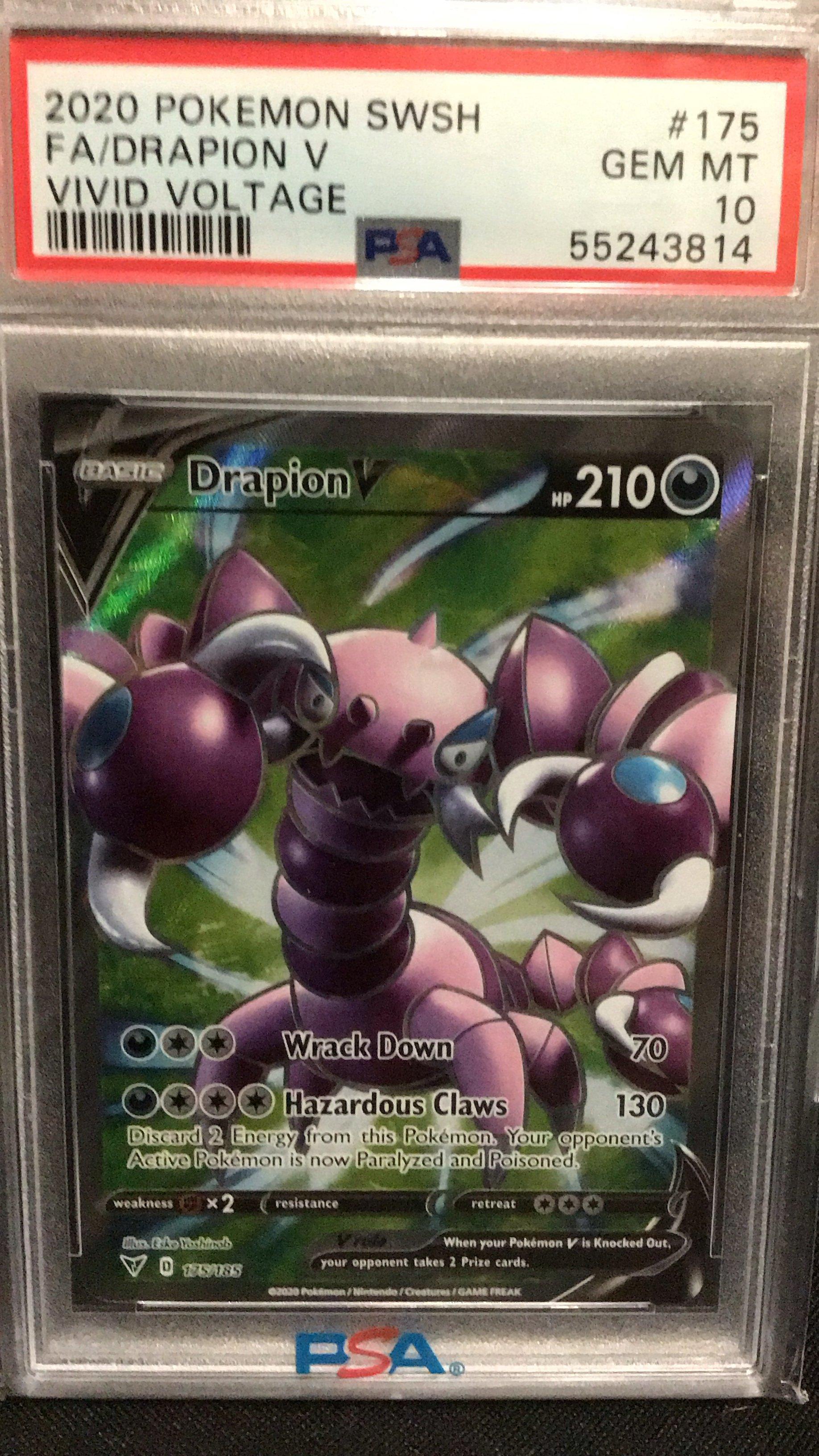 2020 Pokemon Sword & Shield Vivid Voltage 175 Full Art/drapion V PSA