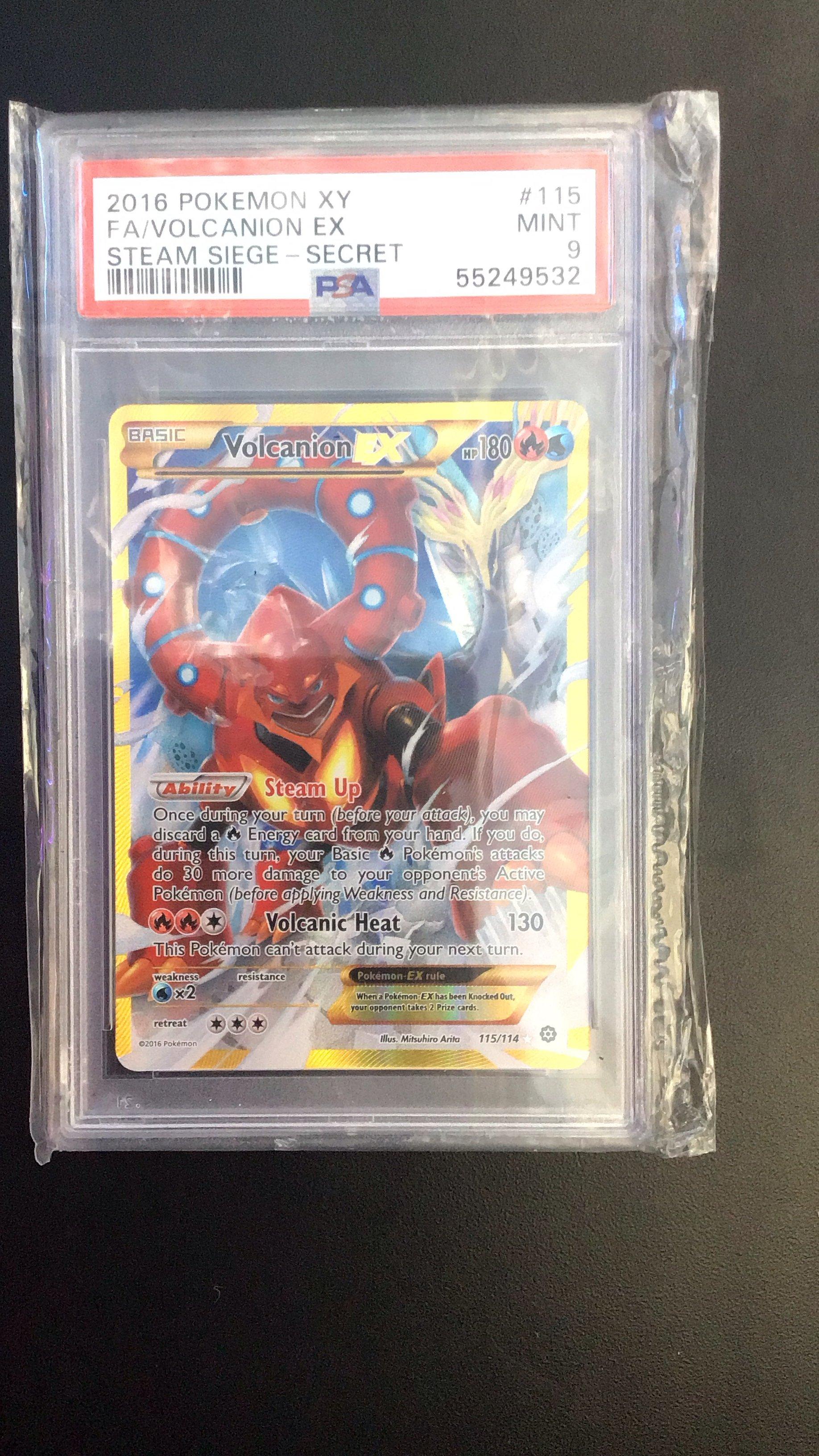 2016 Pokemon Xy Steam Siege 115 Full Art/volcanion Ex Secret PSA 9
