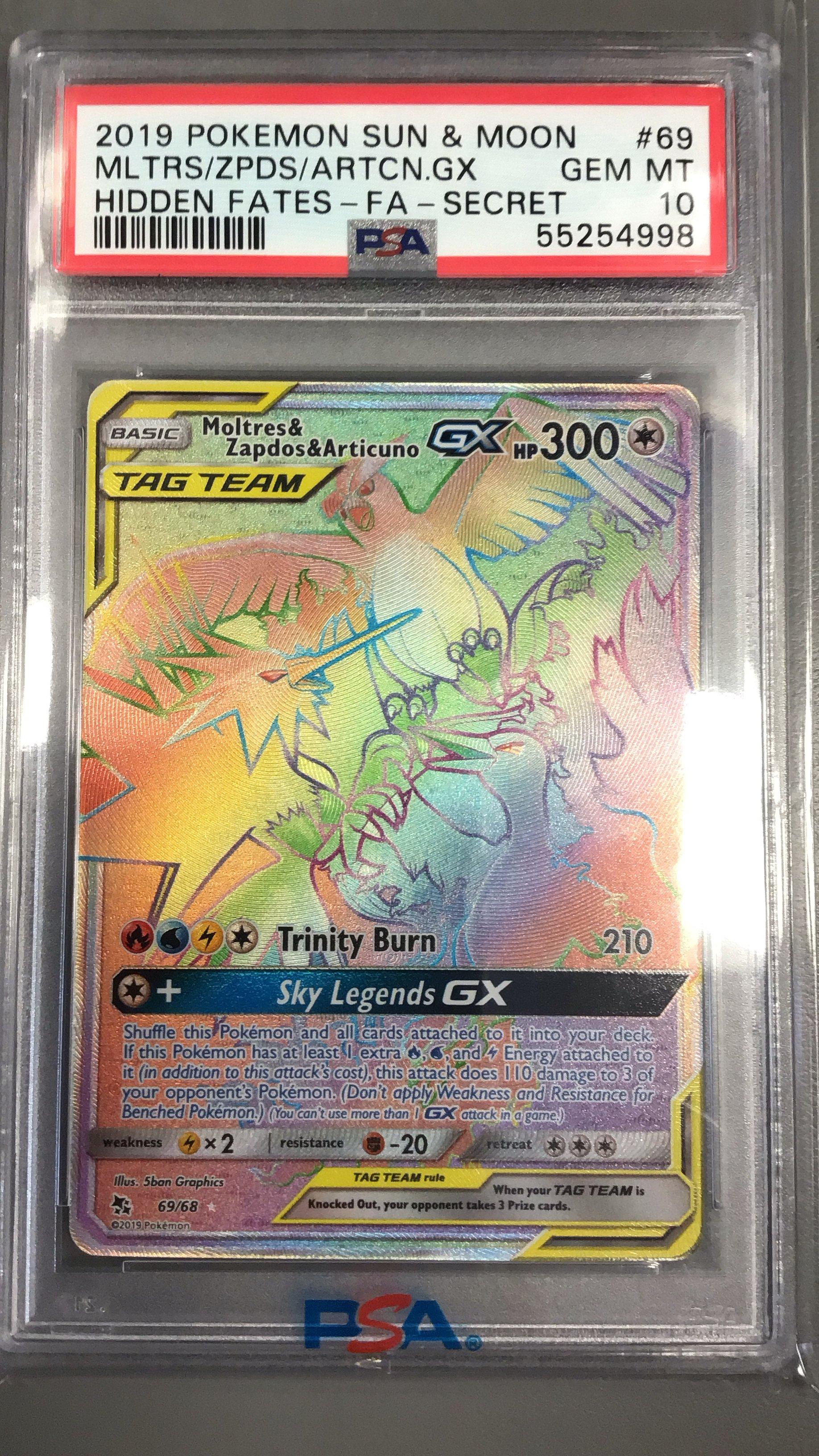 2019 Pokemon Sun & Moon Hidden Fates 69 Full Art/moltres & Zapdos