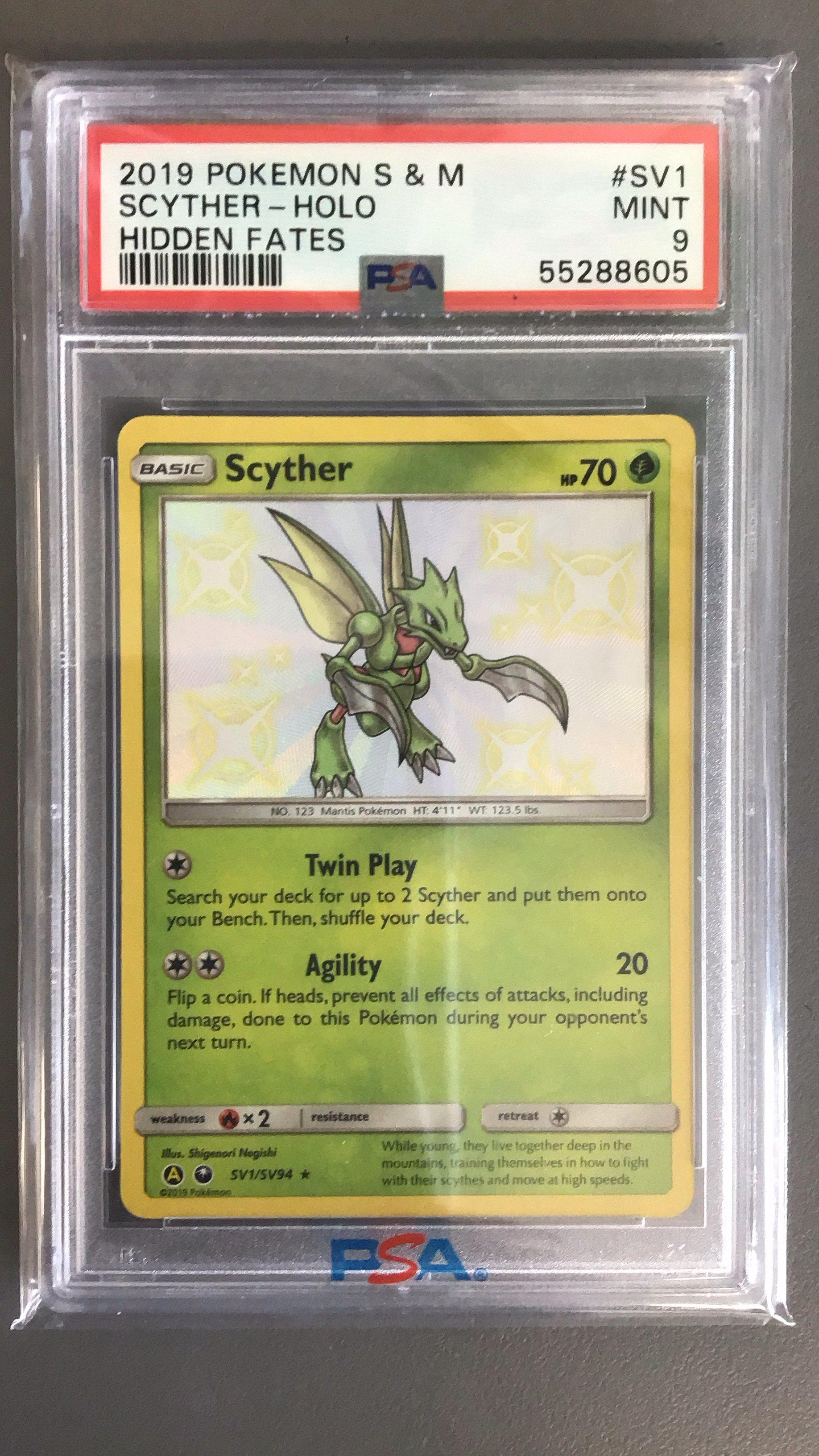 2019 Pokemon Sun & Moon Hidden Fates Sv1 Scyther-holo PSA 9 | GameStop