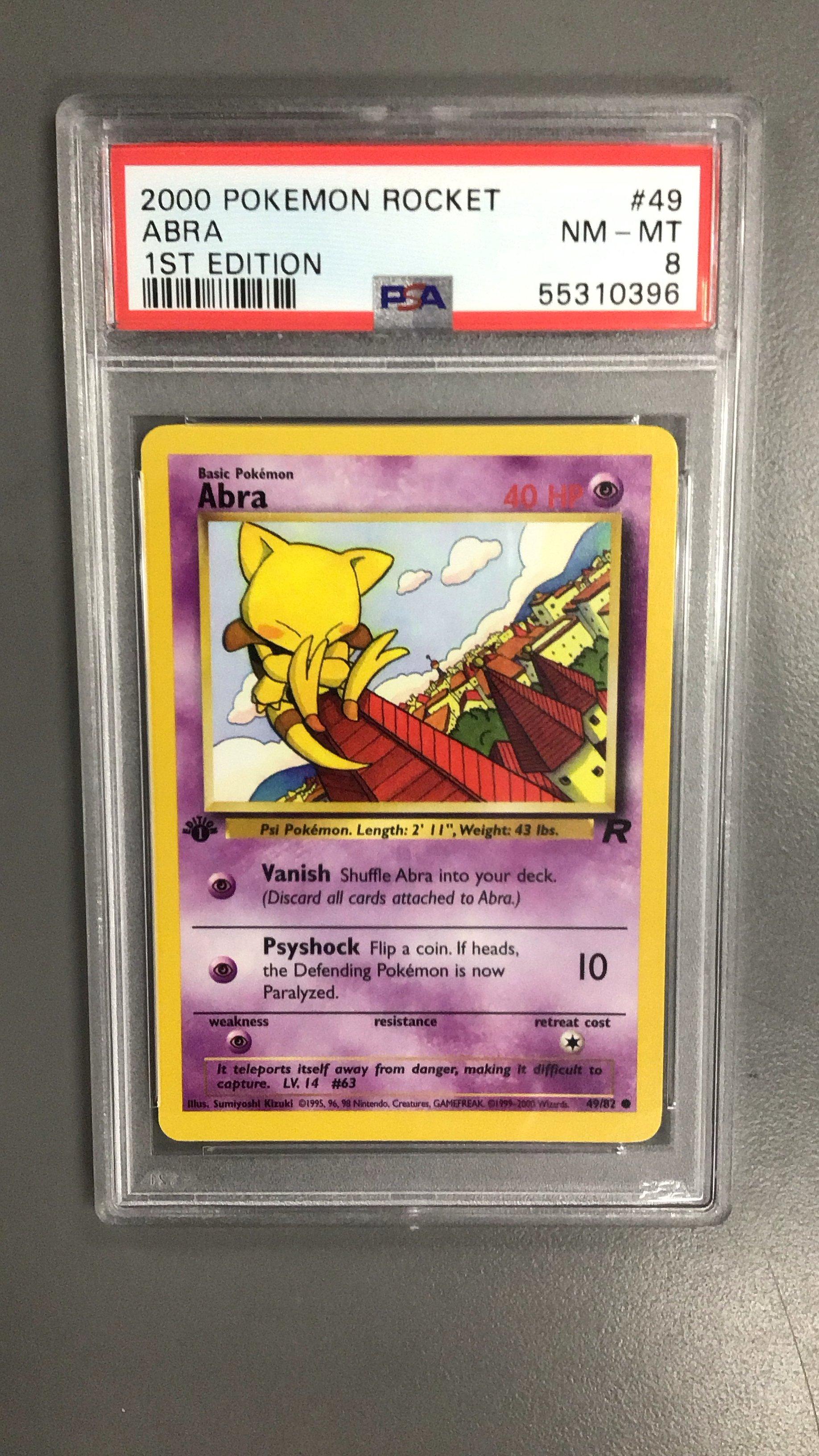 2000 Pokemon Rocket 49 Abra 1st Edition PSA 8