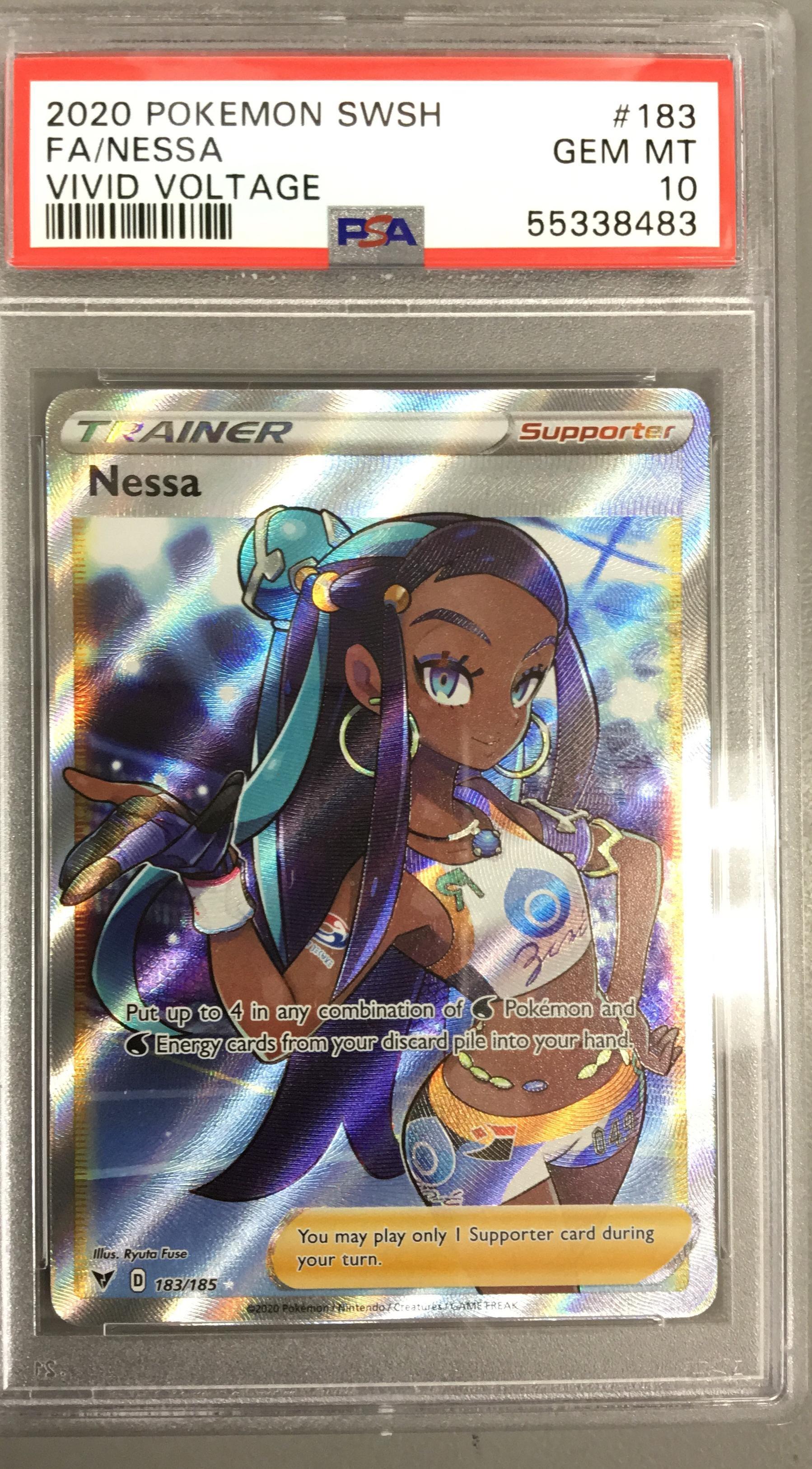 2020 Pokemon Sword & Shield Vivid Voltage 183 Full Art/nessa PSA 10