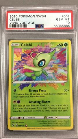 2020 Pokemon Sword & Shield Vivid Voltage 009 Celebi PSA 10 | GameStop