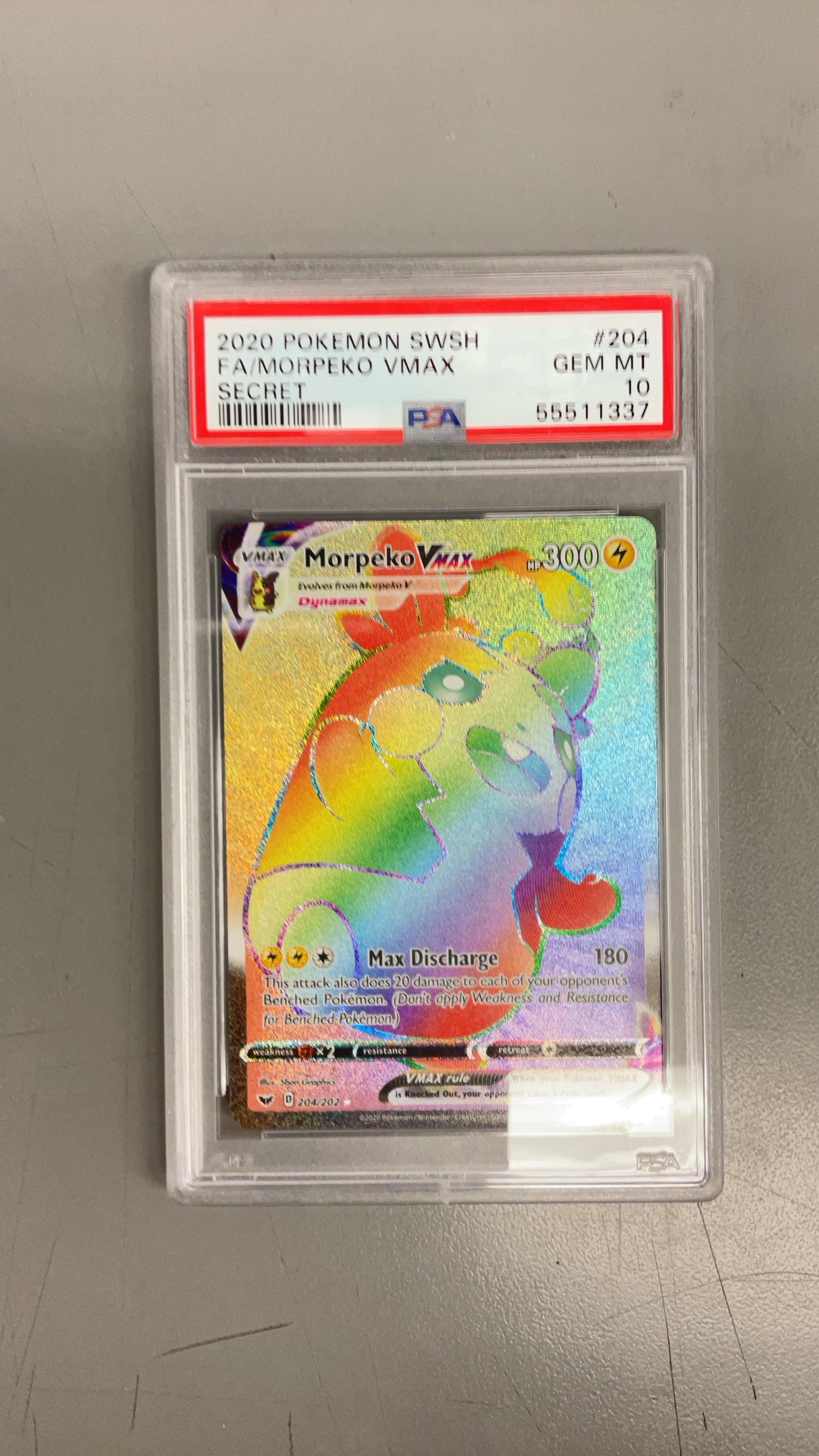 2020 Pokemon Sword & Shield 204 Full Art/morpeko Vmax Secret PSA 10