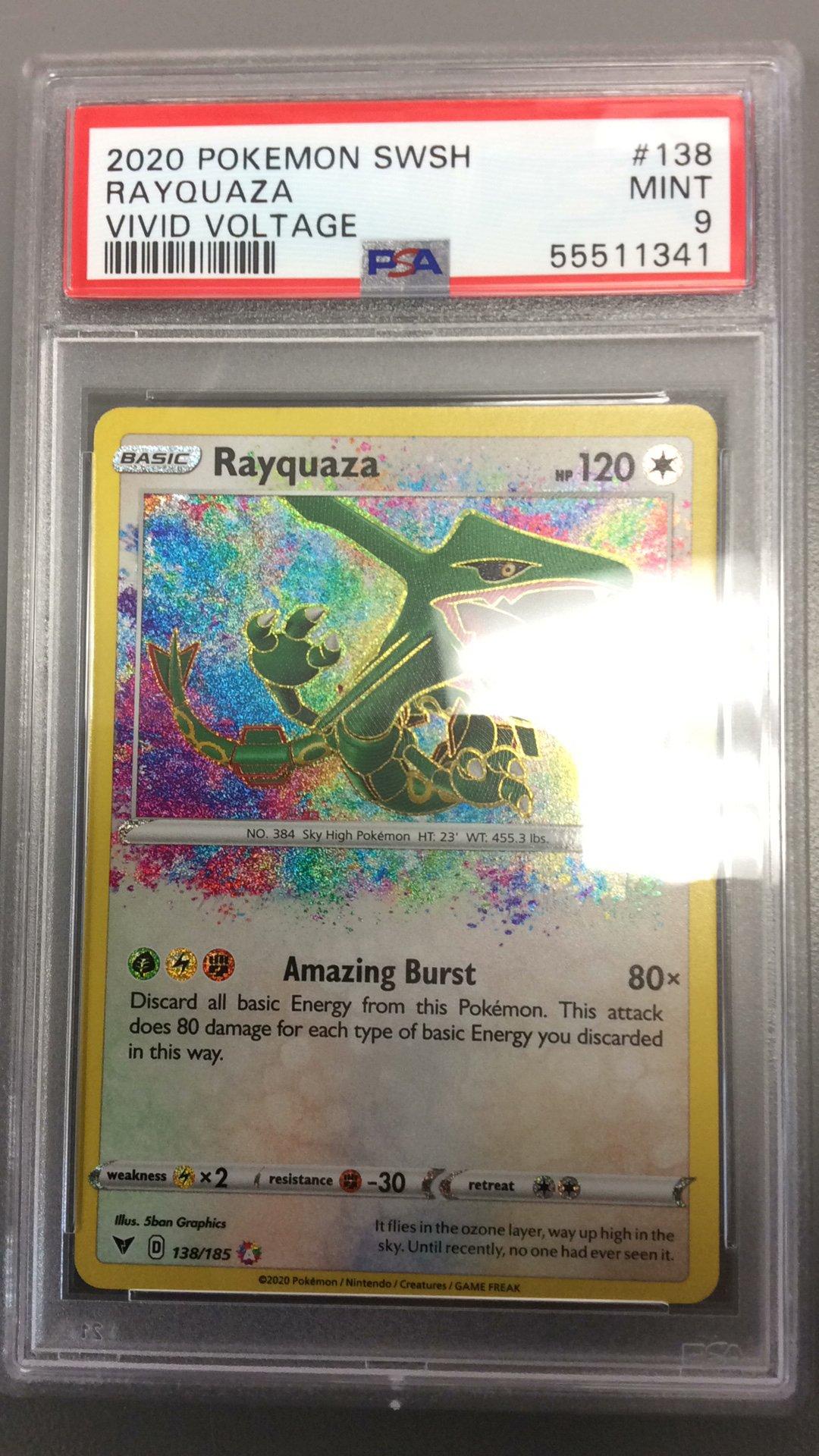 2020 Pokemon Sword & Shield Vivid Voltage 138 Rayquaza PSA 9