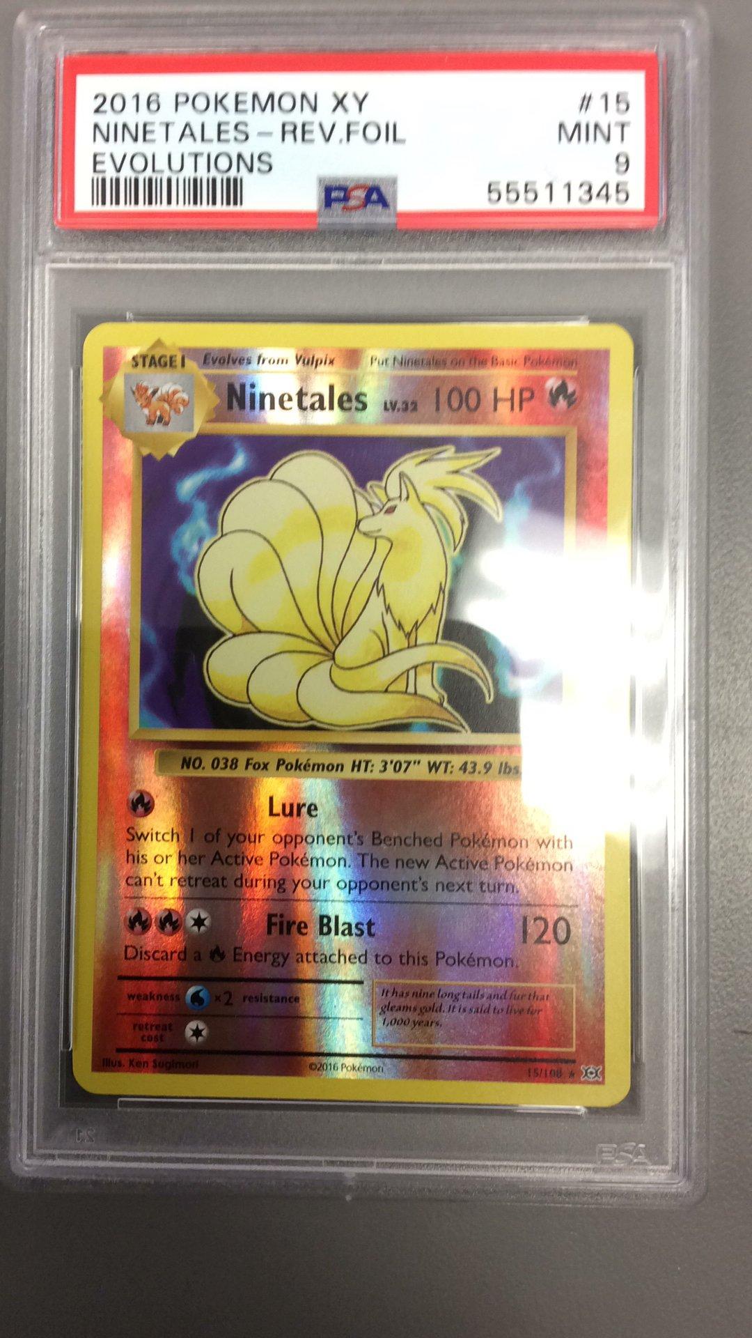 2016 Pokemon Xy Evolutions 15 Ninetales-reverse Foil PSA 9 Graded Card |  GameStop