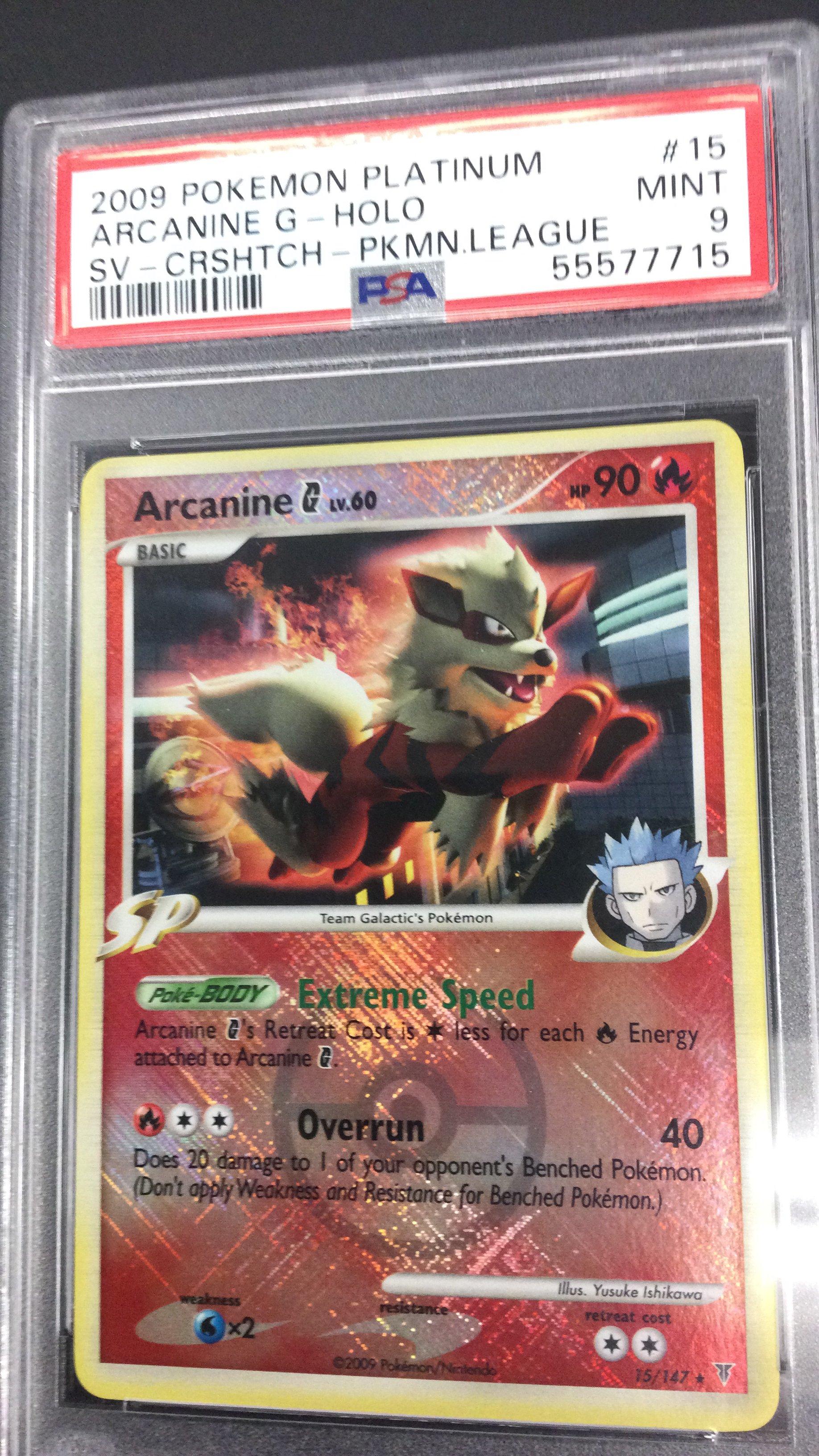 2009 Pokemon Platinum Supreme Victors 15 Arcanine G-holo Crosshatch-2009 Pokemon League PSA