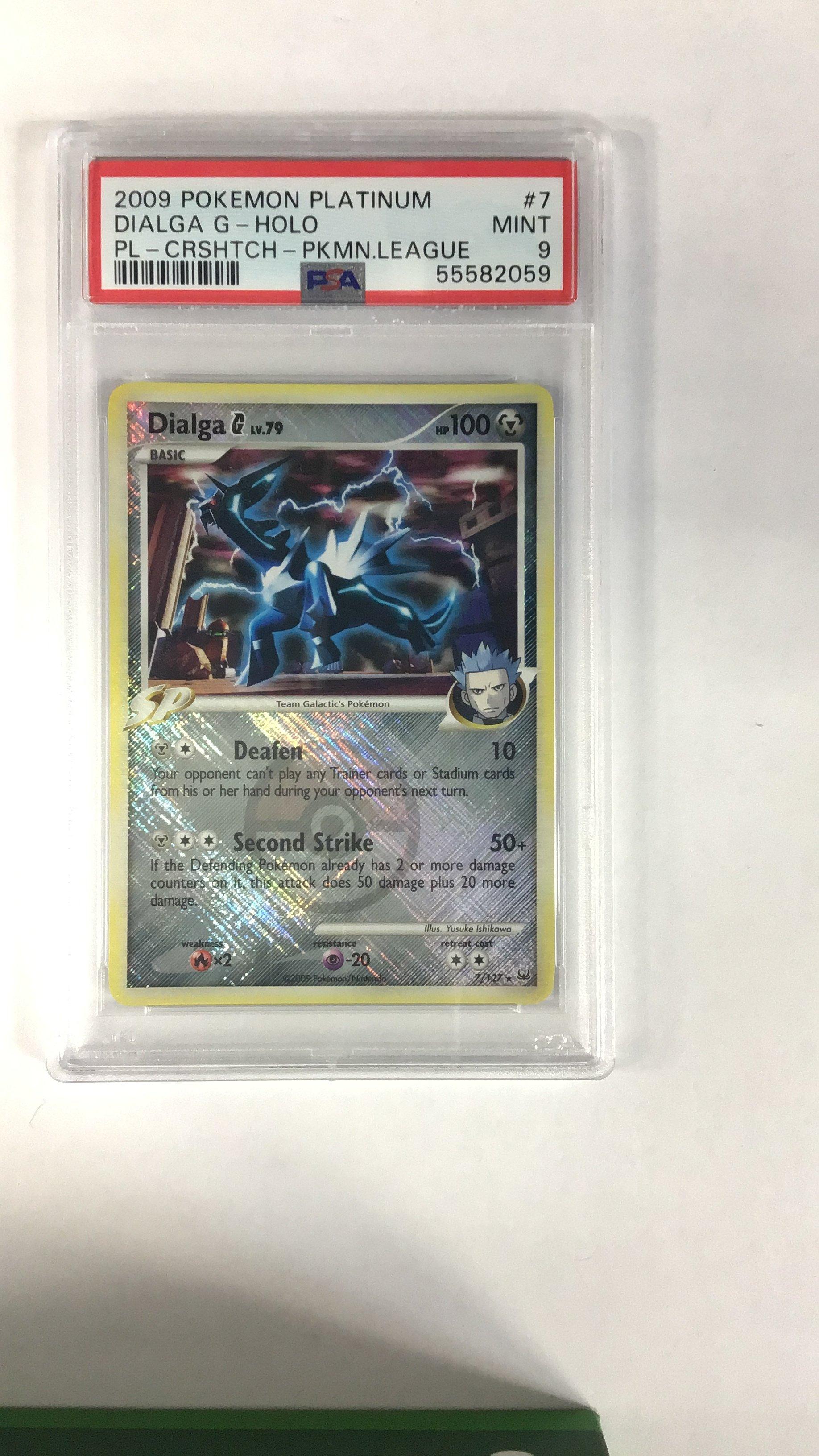 2009 Pokemon Platinum 7 Dialga G-holo Crosshatch-2009 Pokemon League PSA 9
