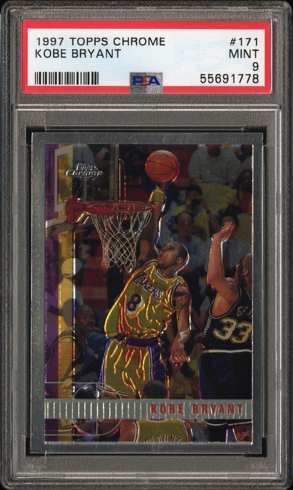 1997 Topps Chrome 171 Kobe Bryant PSA 9 Graded Card | GameStop