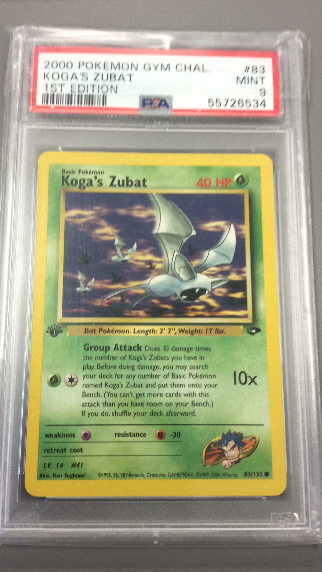 2000 Pokemon Gym Challenge 83 Koga's Zubat 1st Edition PSA 9