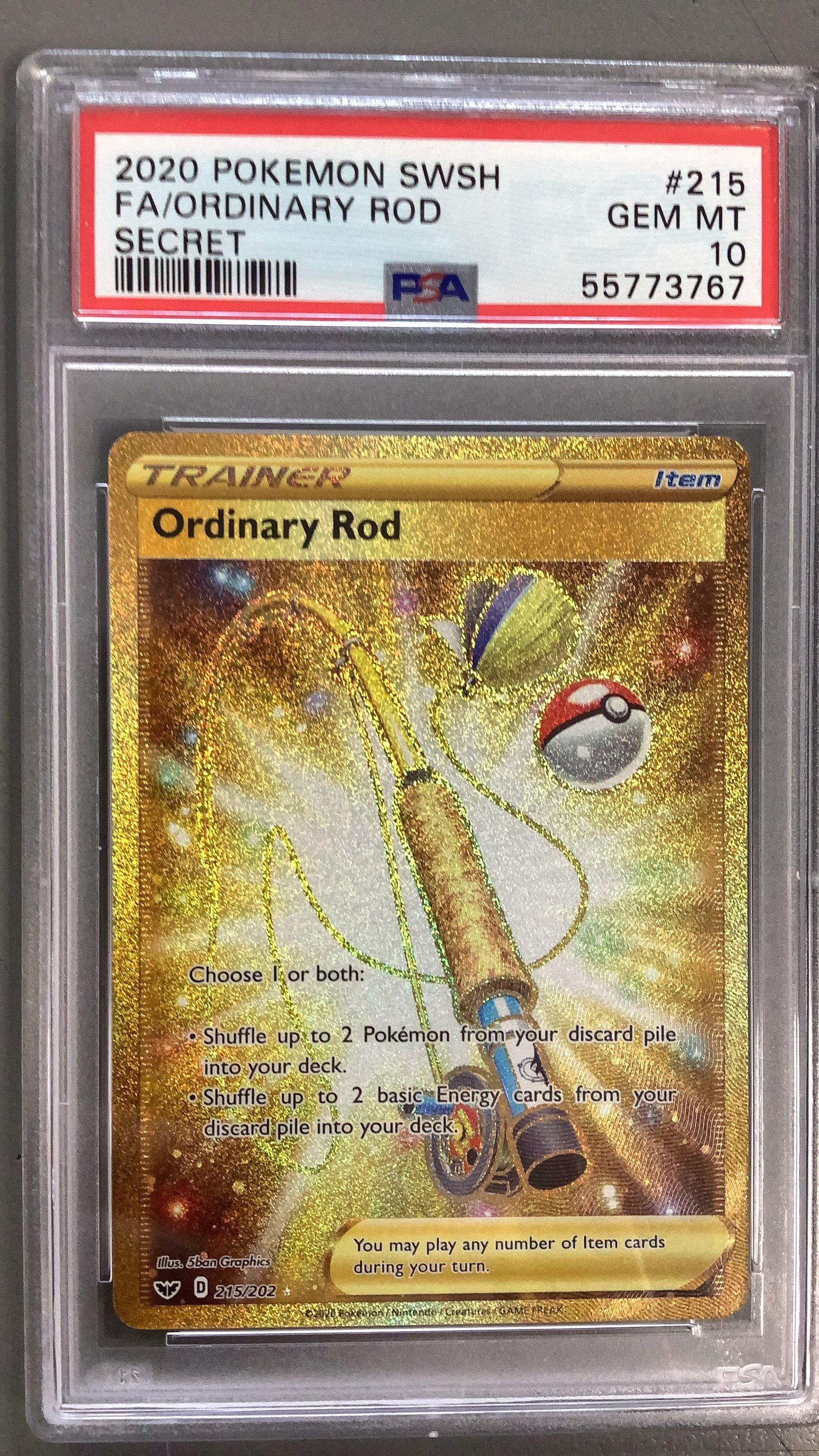 2020 Pokemon Sword & Shield 215 Full Art/ordinary Rod Secret PSA