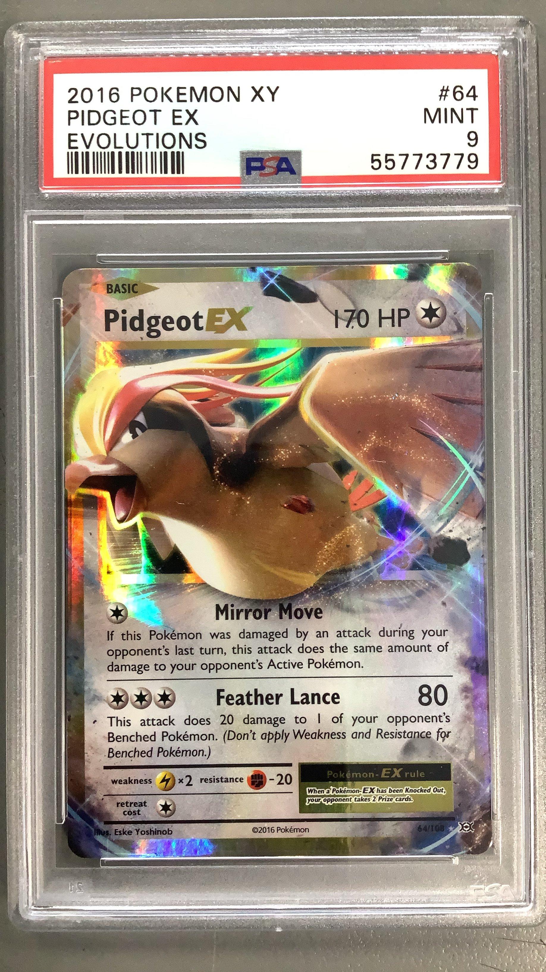 2016 Pokemon Xy Evolutions 64 Pidgeot Ex PSA