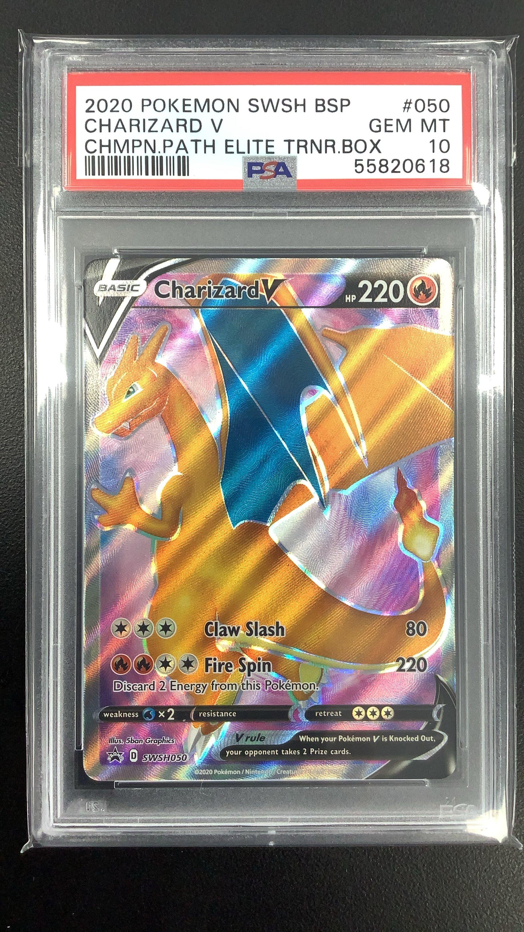 2020 Pokemon Swsh Black Star Promo 050 Charizard V Champion's Path Elite  Trainer Box PSA 10 Graded Card | GameStop