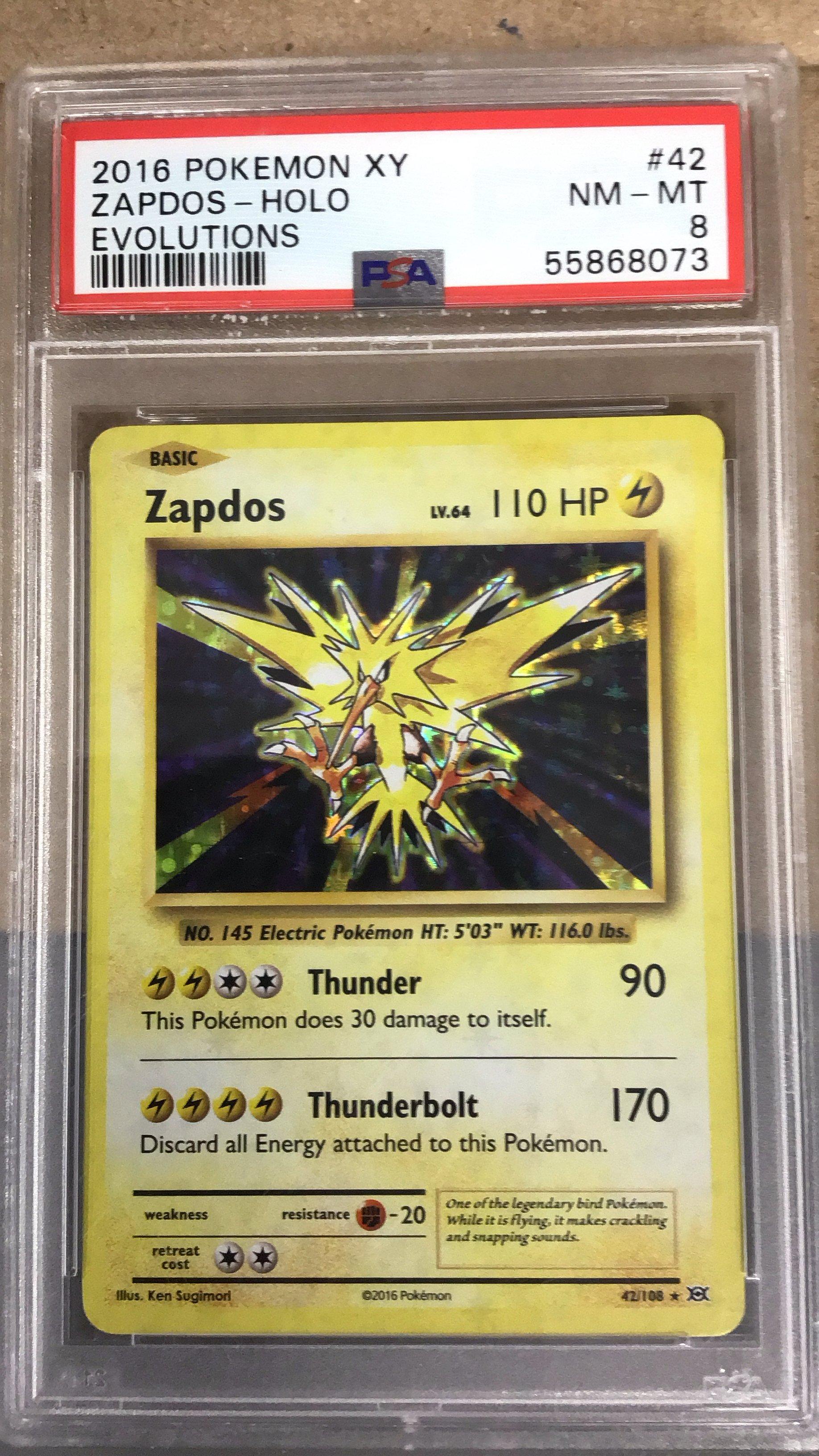 2016 zapdos pokemon card - ex 192/165 - Pokemon 151 - Full Art Ultra Rare Evolves from null Type Zapdos - XY - Evolutions