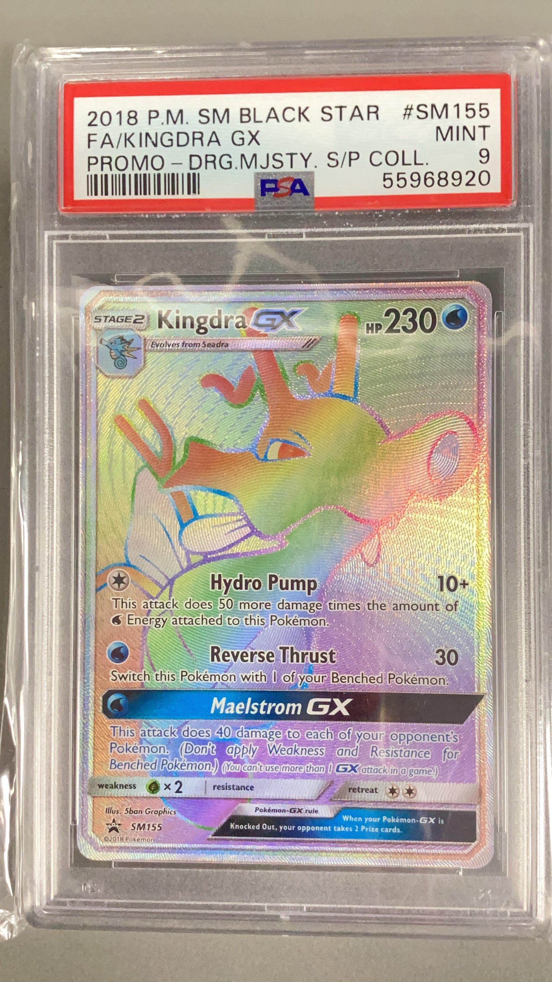 2018 Pokemon Sm Black Star Promo Sm155 Full Art/kingdra Gx Dragon Majesty Super-premium Collection PSA 9