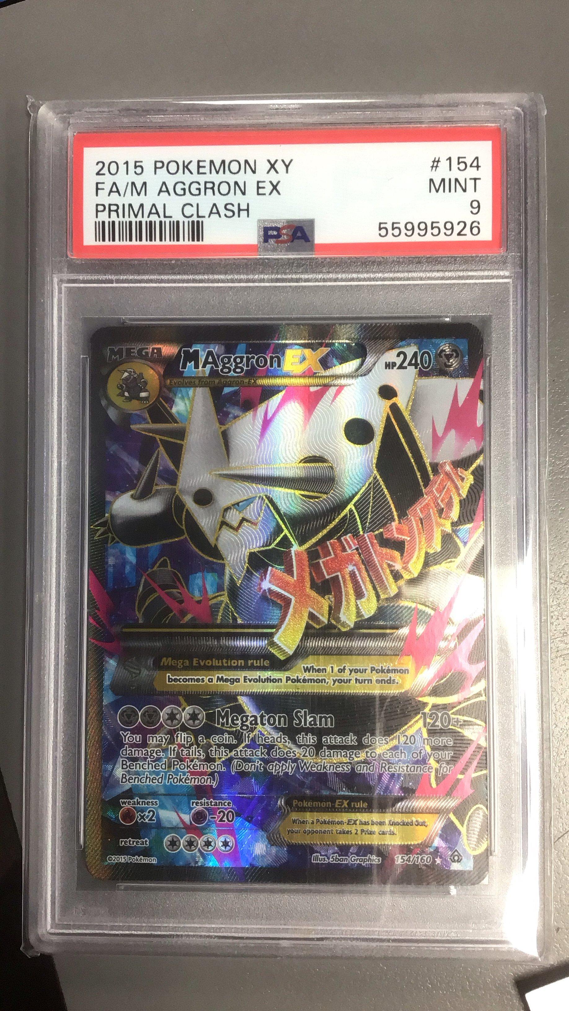 2015 Pokemon Xy Primal Clash 154 Full Art/m Aggron Ex PSA 9