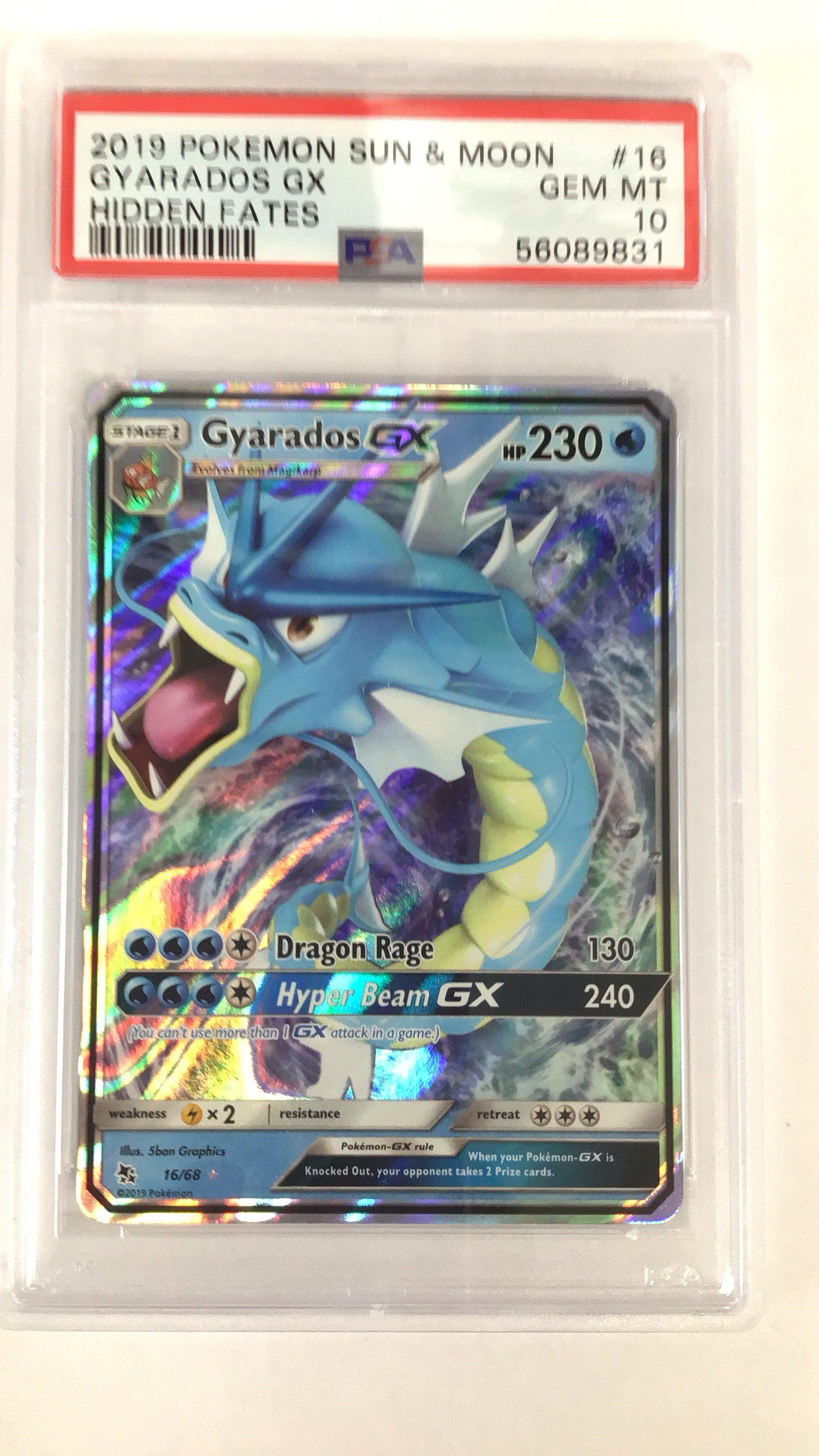 2019 Pokemon Sun & Moon Hidden Fates 16 Gyarados Gx PSA 10 Graded