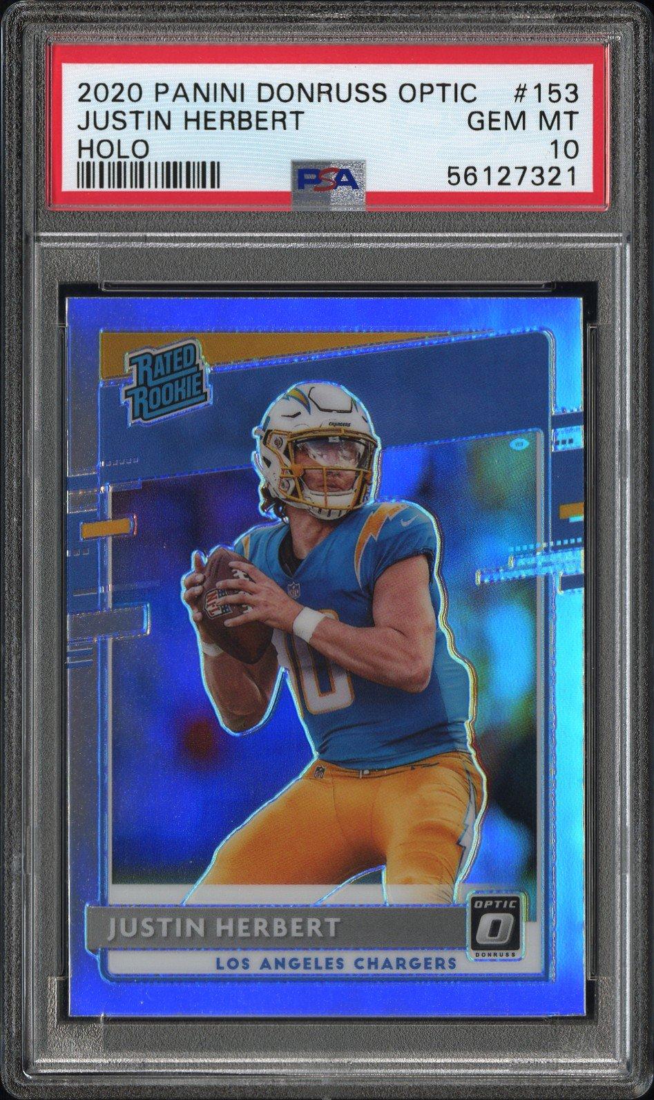 2020 Panini Donruss Optic 153 Justin Herbert Holo PSA