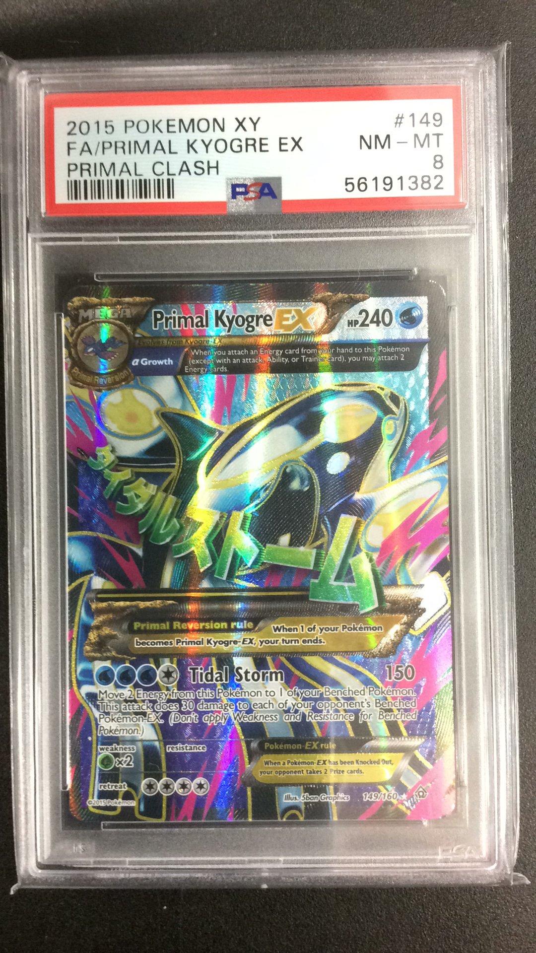 2015 Pokemon Xy Primal Clash 149 Fa/primal Kyogre Ex PSA 8