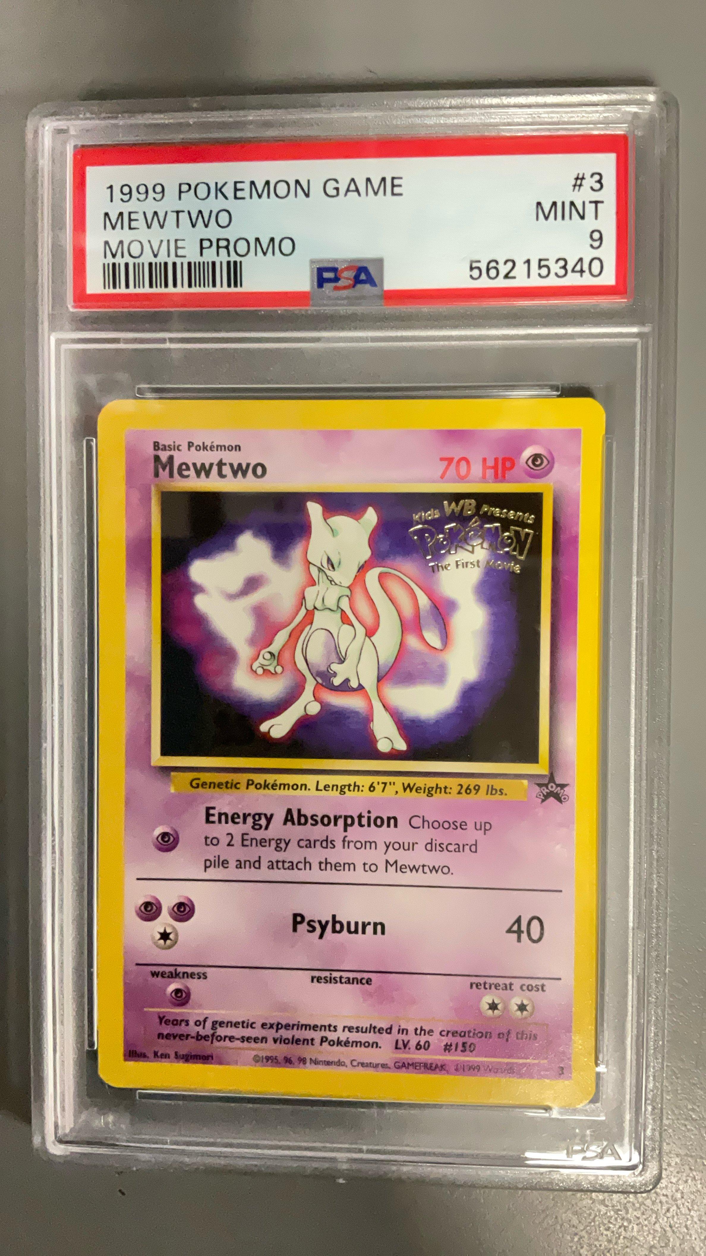1999 Pokemon Game Movie 3 Mewtwo Movie Promo PSA 9 Graded Card