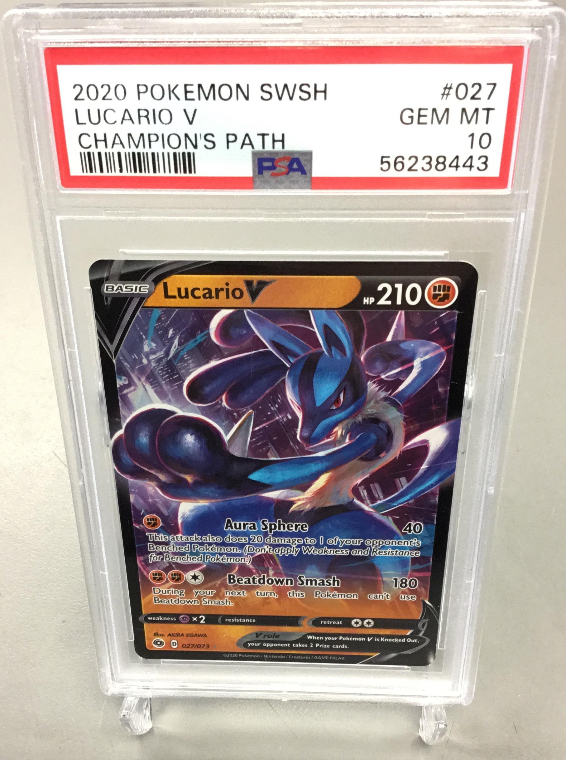 lucario v pokemon card value Lucario V SWSH213 Full Art Textured Holo Ultra Rare Promo Pokemon Card New  *