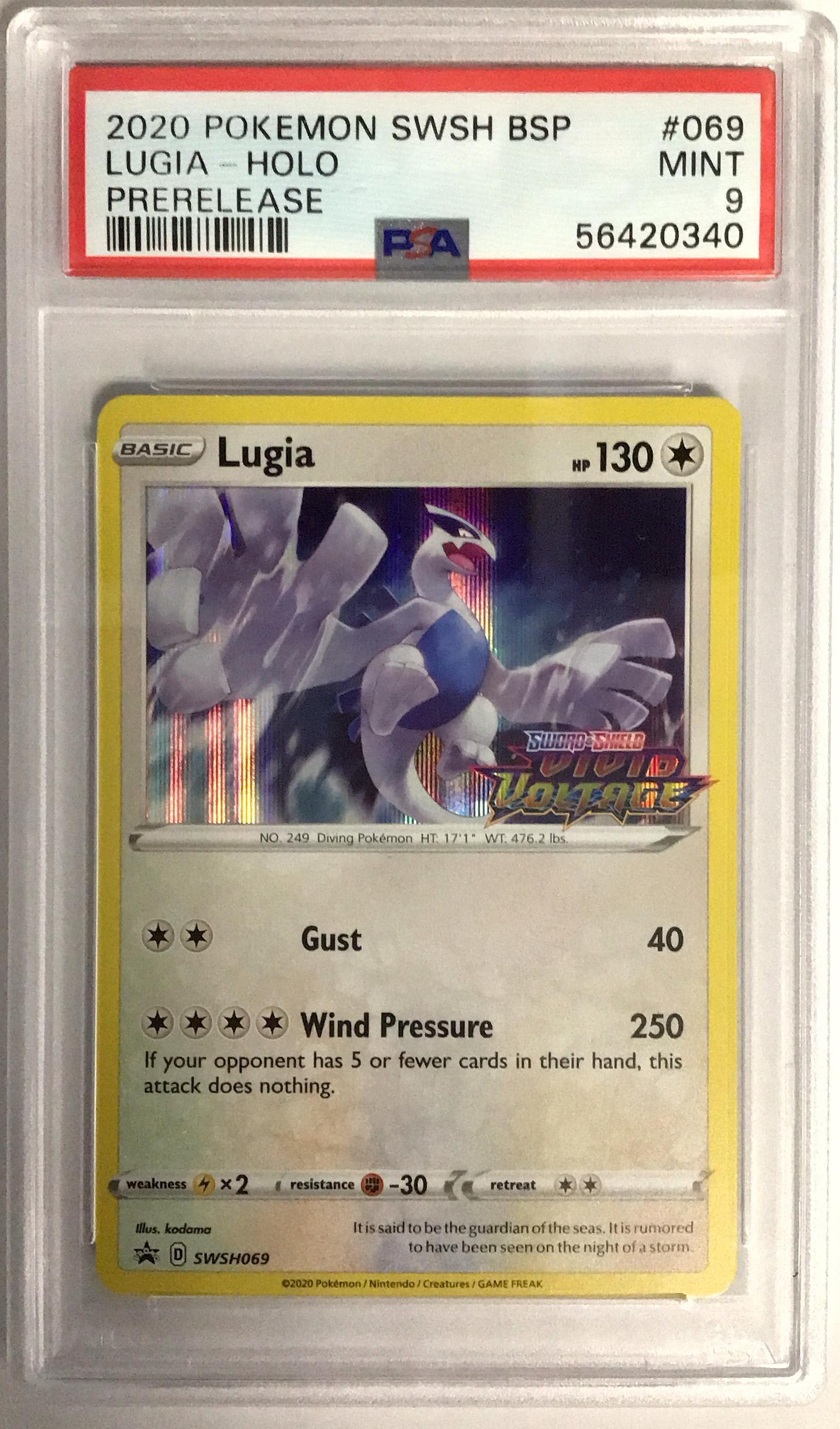 2020 Pokemon Swsh Black Star Promo 069 Lugia-holo Prerelease PSA 9