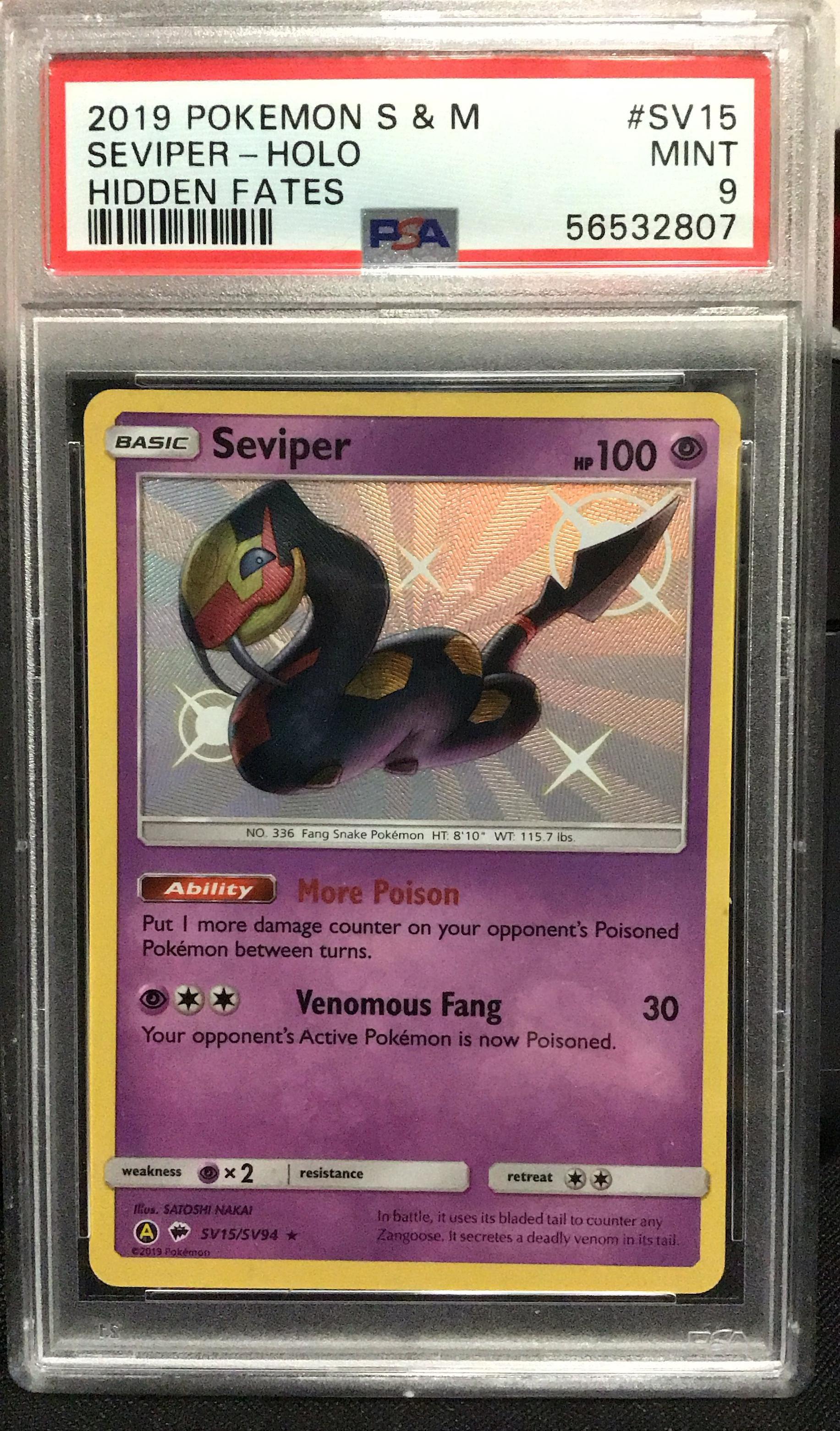 2019 Pokemon Sun & Moon Hidden Fates Sv15 Seviper-holo PSA 9 Graded Card |  GameStop