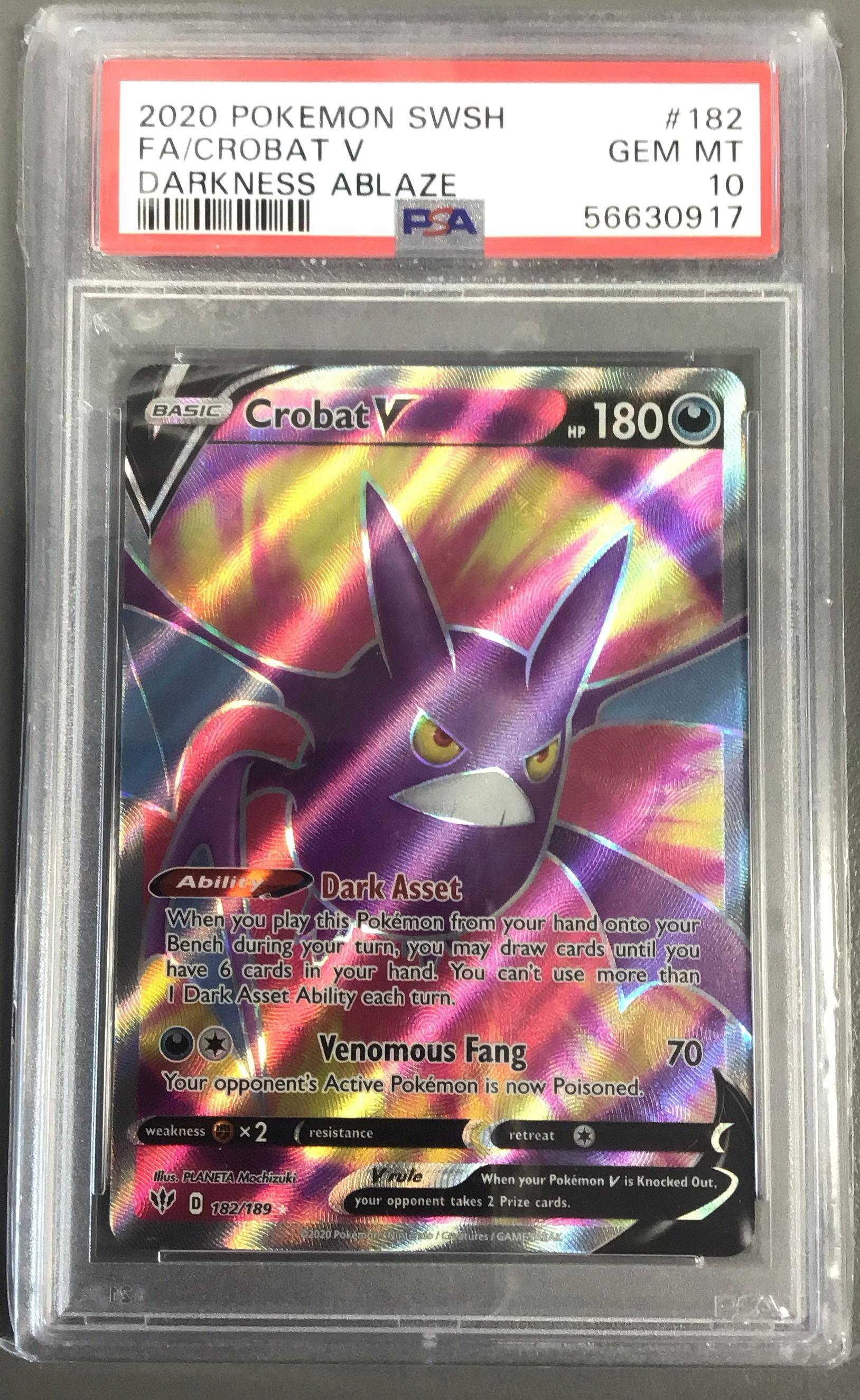 2020 Pokemon Sword & Shield Darkness Ablaze 182 Full Art/crobat V