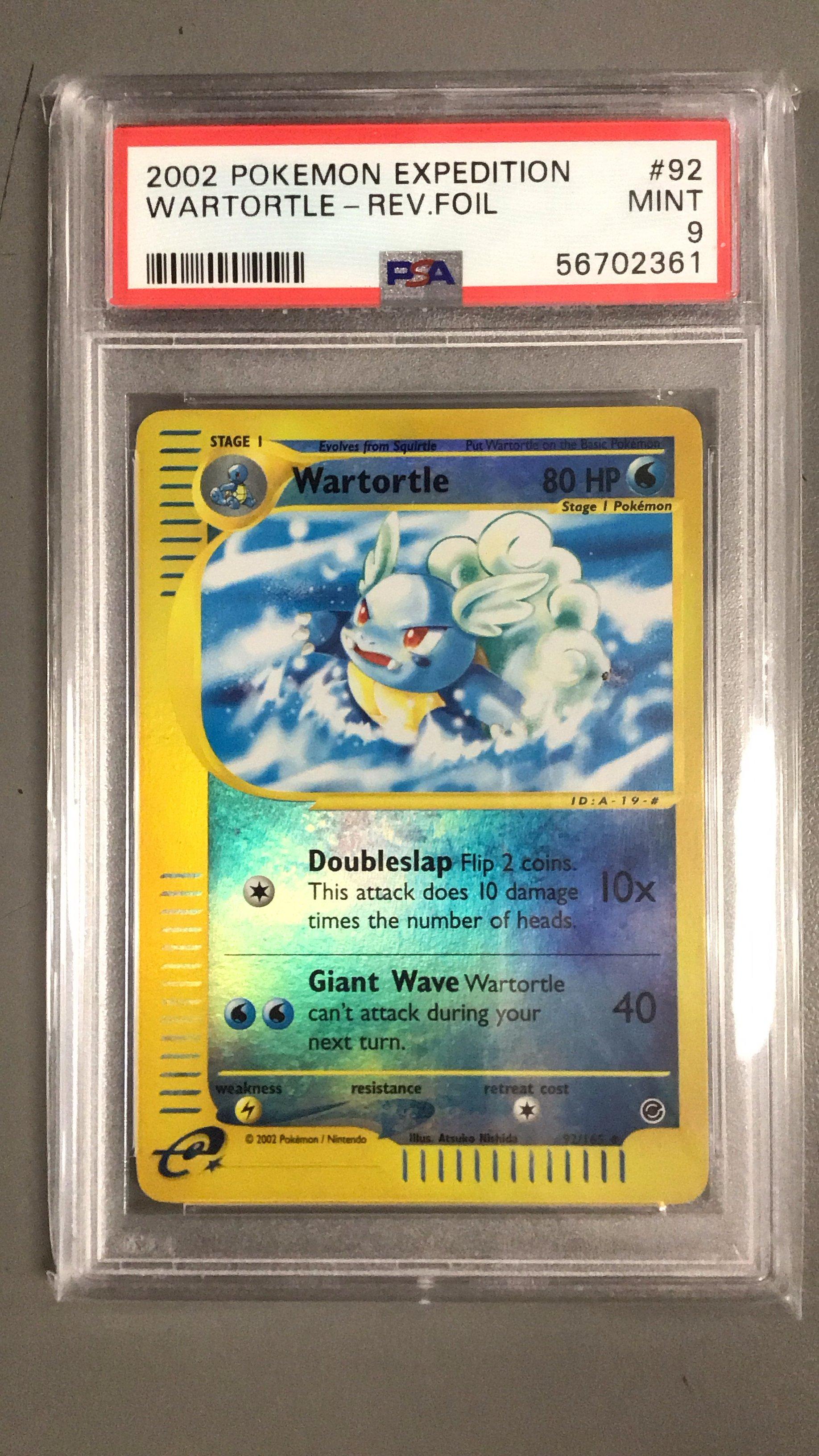 2002 Pokemon Expedition 92 Wartortle-reverse Foil PSA