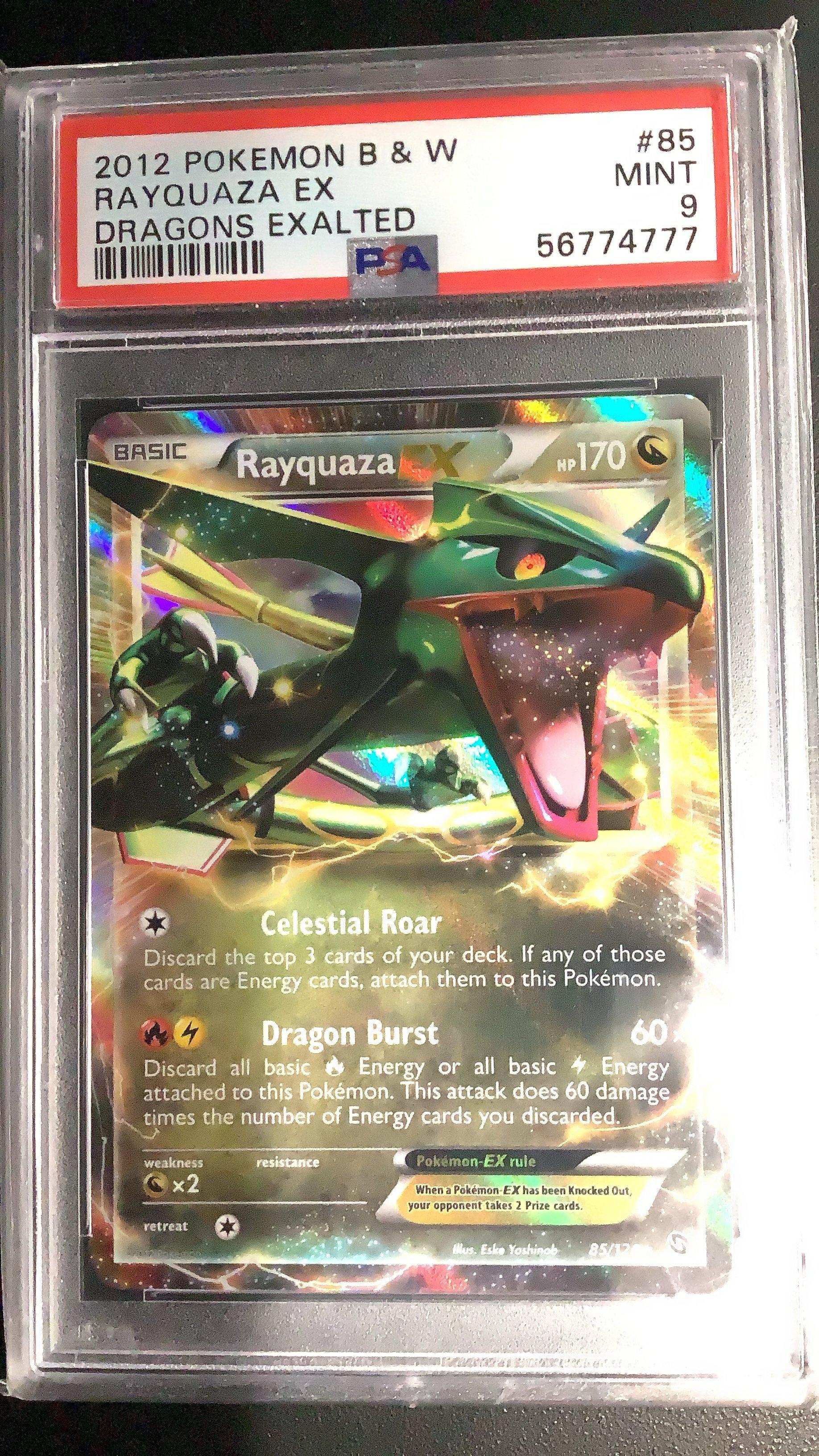 2012 Pokemon Black & White Dragons Exalted 85 Rayquaza Ex PSA 9 | GameStop
