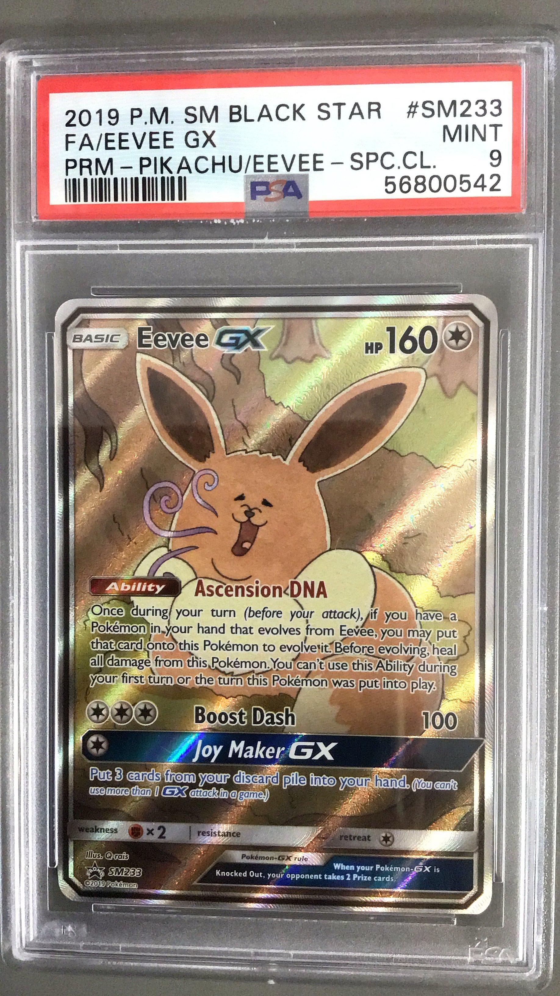 2019 Pokemon Sm Black Star Promo Sm233 Full Art/eevee Gx Pikachu