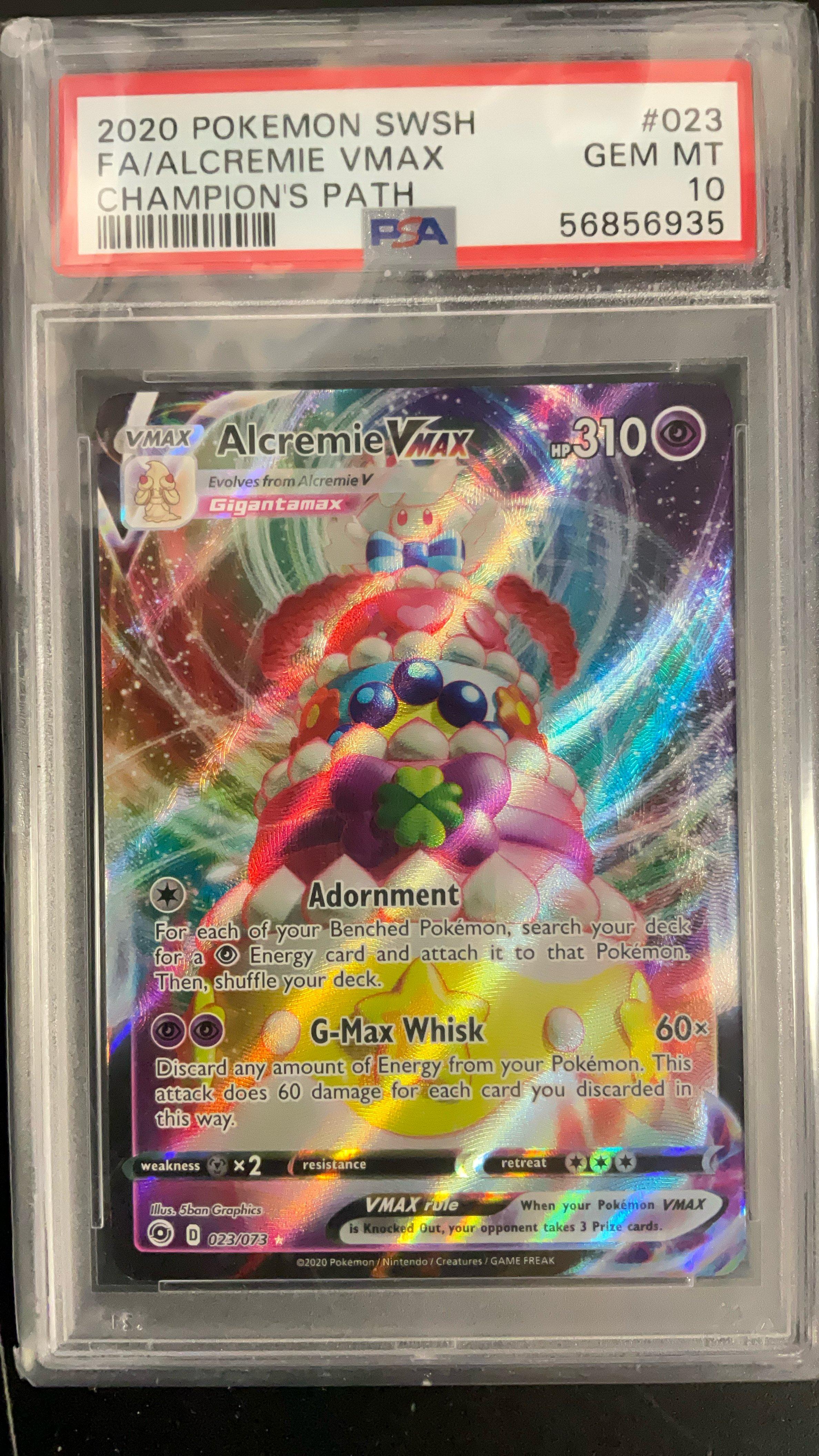 2020 Pokemon Sword & Shield Champion's Path 023 Full Art/alcremie Vmax PSA 10