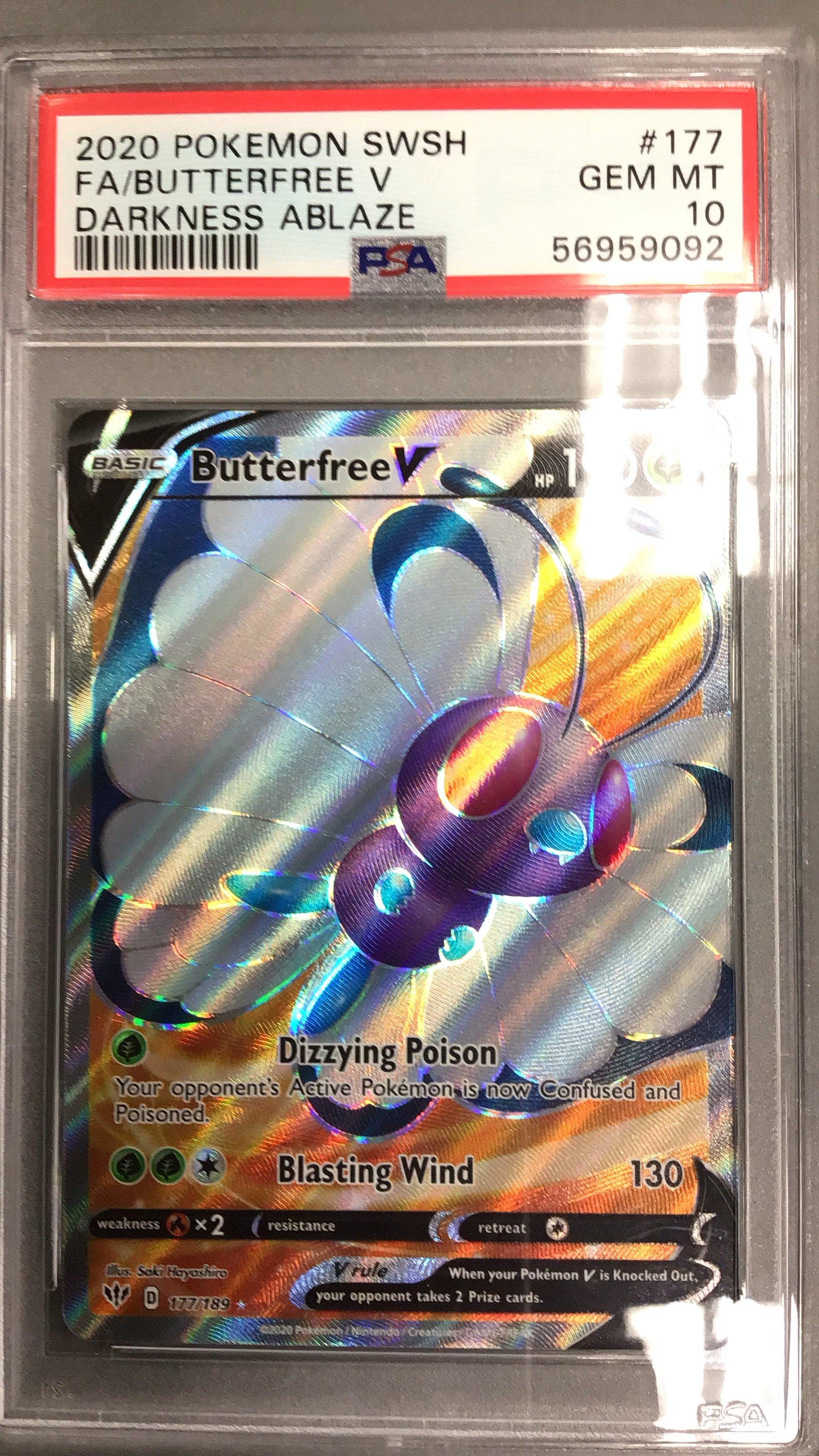 2020 Pokemon Sword & Shield Darkness Ablaze 177 Full Art/butterfree V PSA