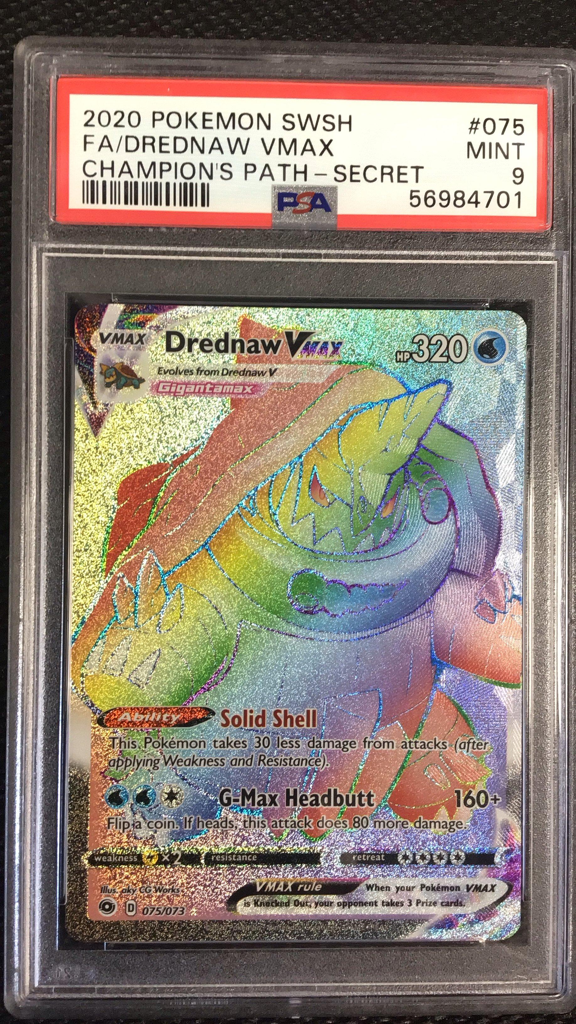 2020 Pokemon Sword & Shield Champion's Path 075 Full Art/drednaw Vmax  Secret PSA 9 Graded Card | GameStop