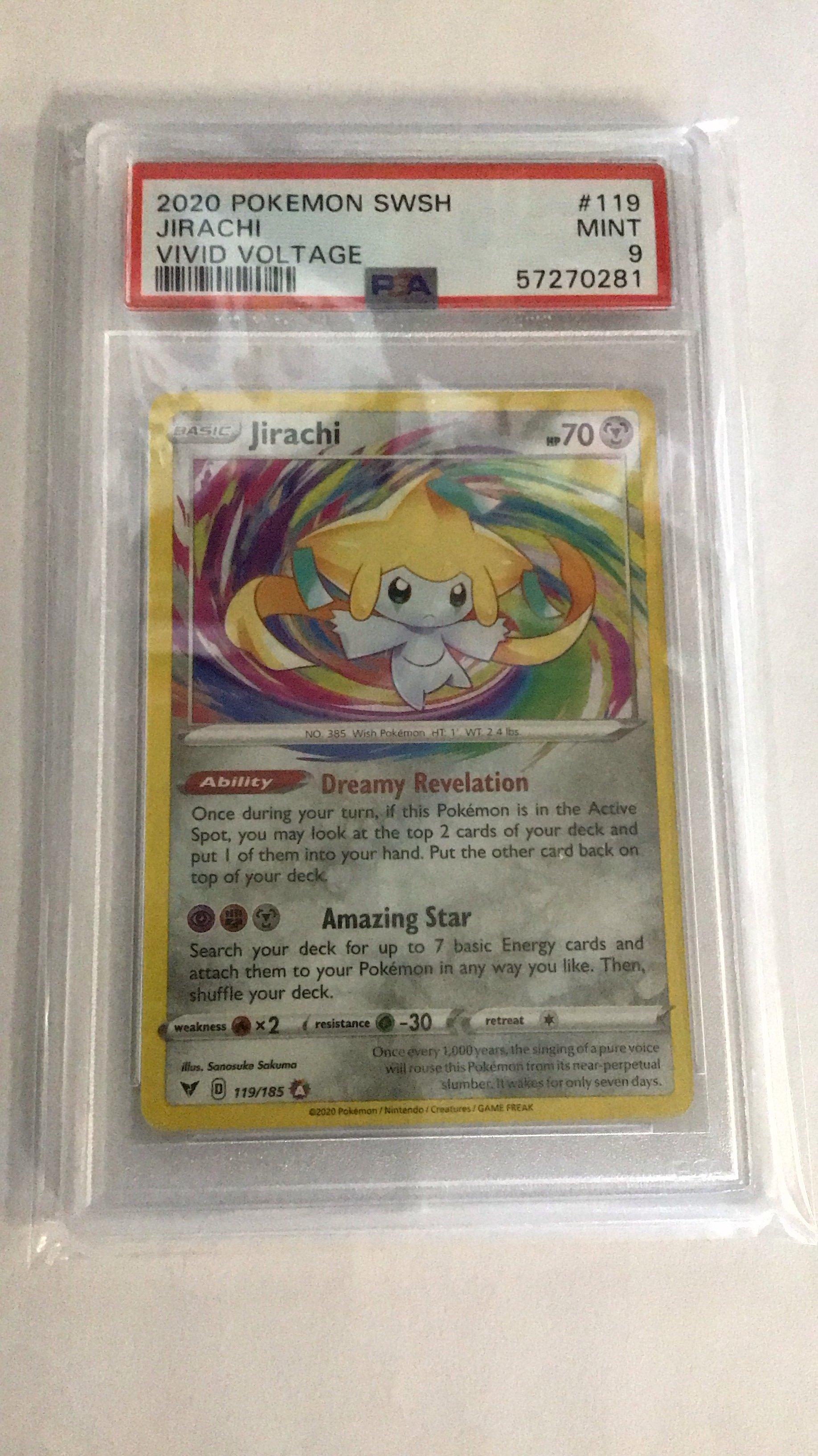2020 Pokemon Sword & Shield Vivid Voltage 119 Jirachi PSA 9 Graded Card |  GameStop