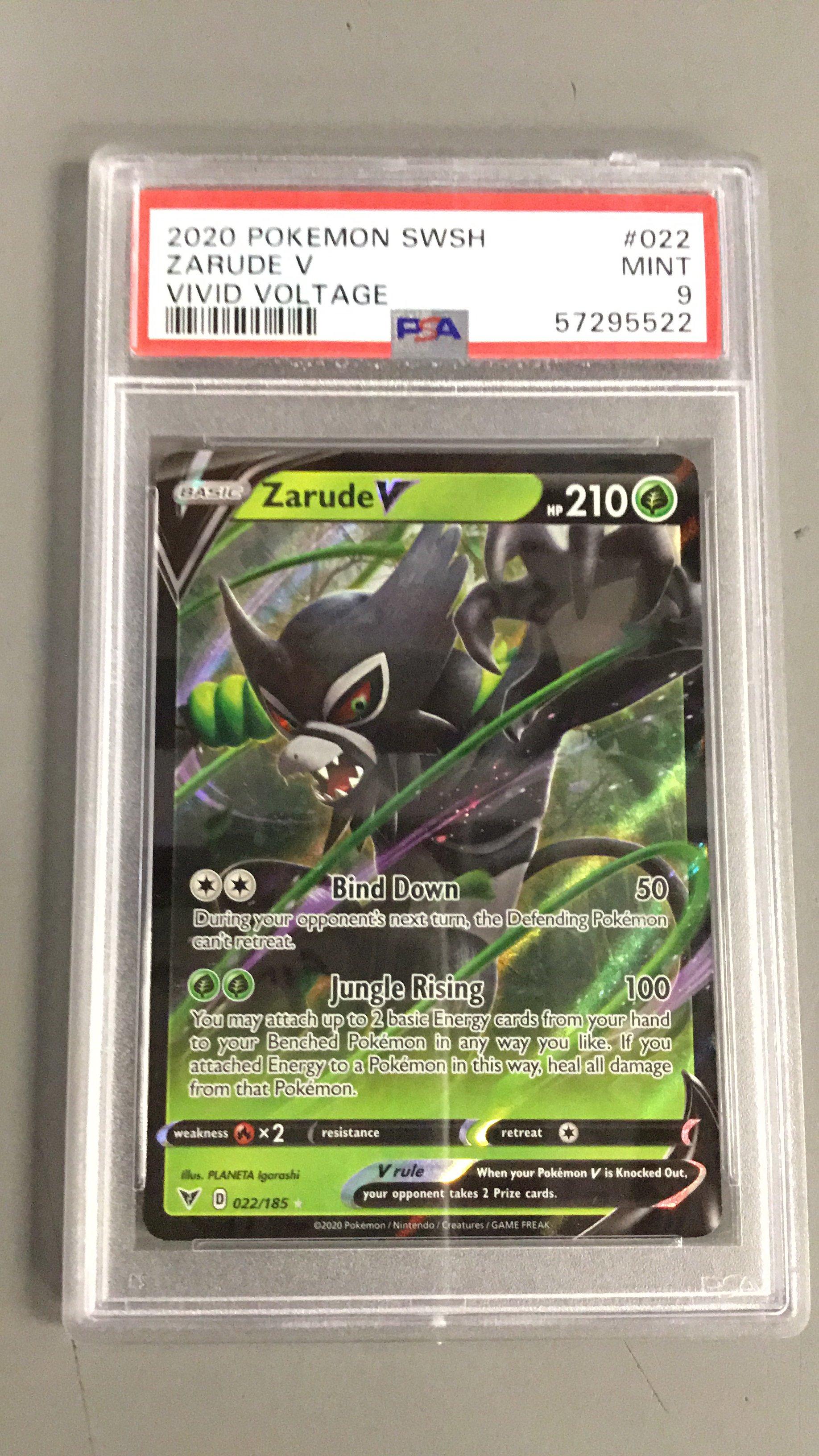 2020 Pokemon Sword & Shield Vivid Voltage 022 Zarude V PSA